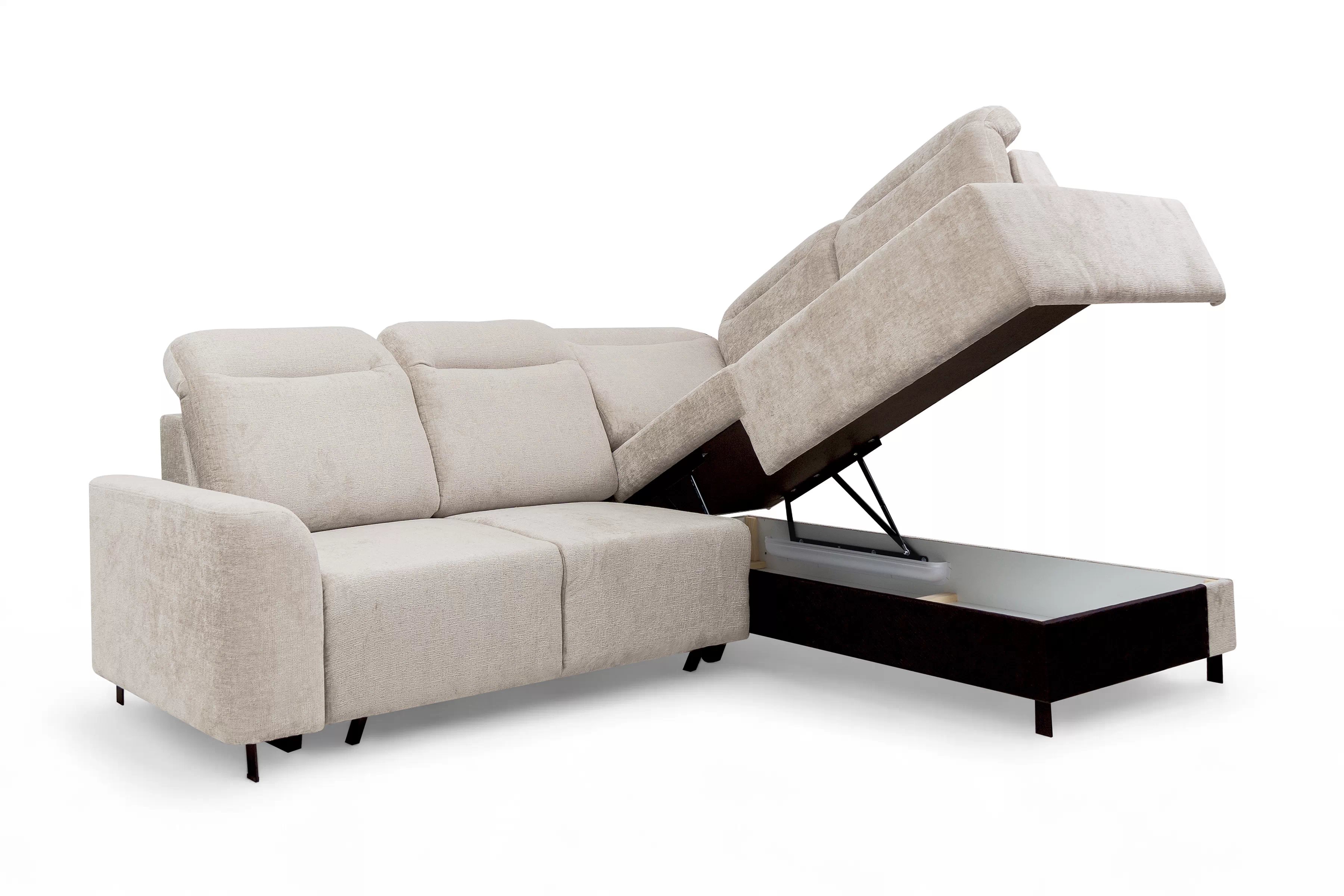 Rohová rozkládací pohovka Magnis L pravá s funkcí spánku - béžový szenil Perfect harmony 07 Rohová sedací souprava Magnis L rozkládací pravá - béžová šenil Perfect harmony 07