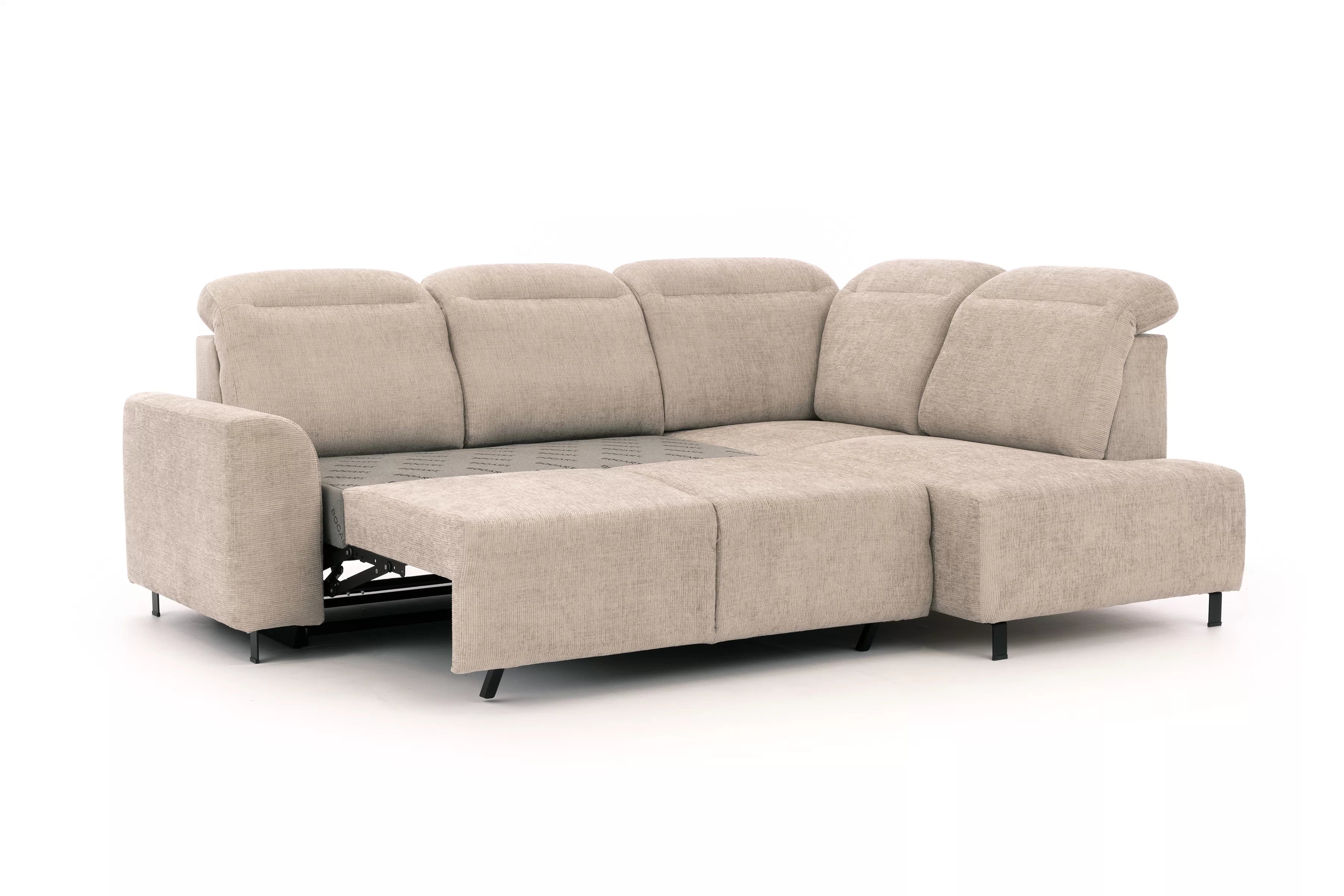 Rohová pohovka Magnis L pravá s funkcí spánku - béžový szenil Sierra 744 Rohová sedací souprava Magnis L rozkládací pravá - béžová šenil Sierra 744