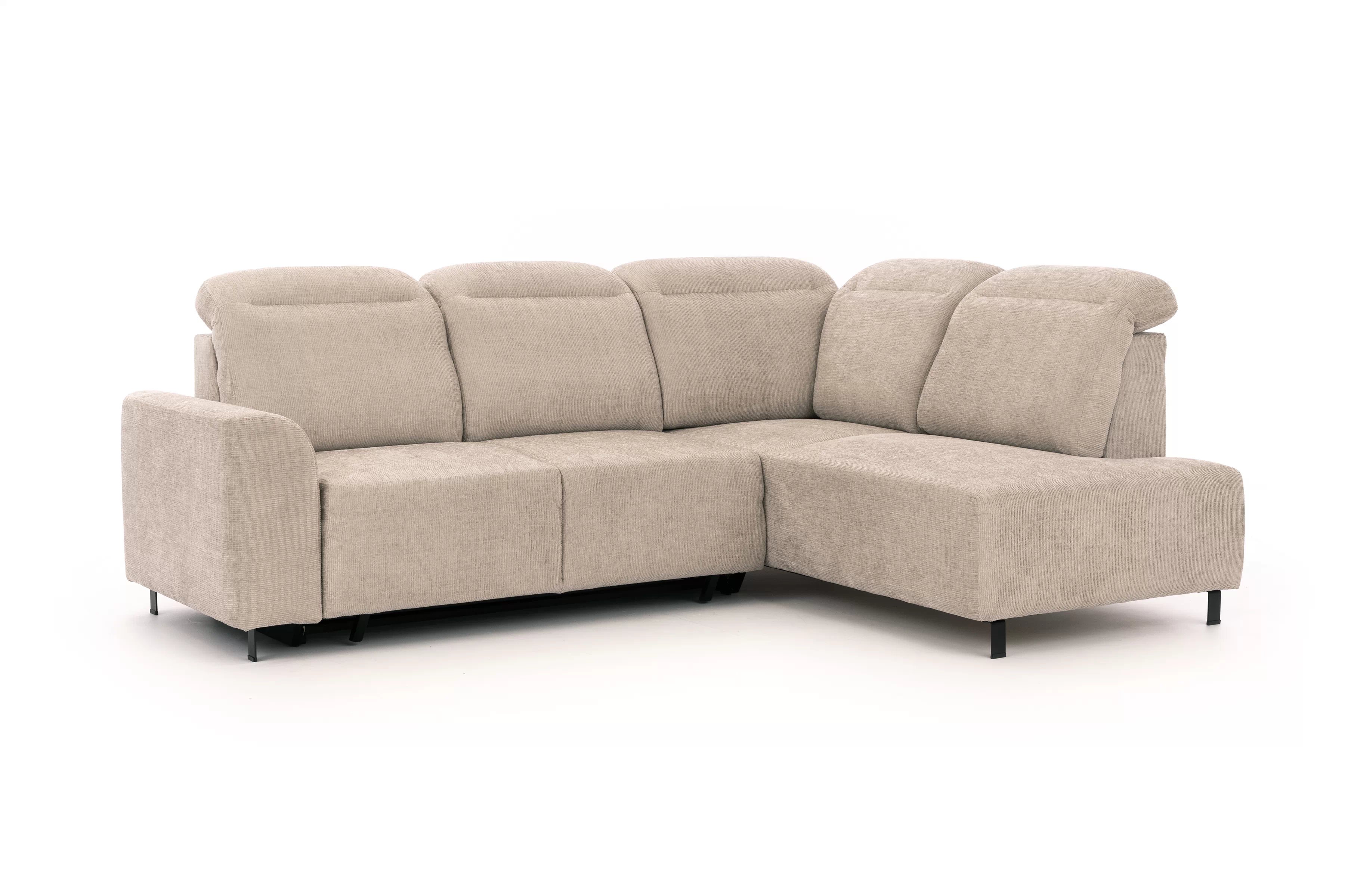 Rohová pohovka Magnis L pravá s funkcí spánku - béžový szenil Sierra 744 Rohová sedací souprava Magnis L rozkládací pravá - béžová šenil Sierra 744