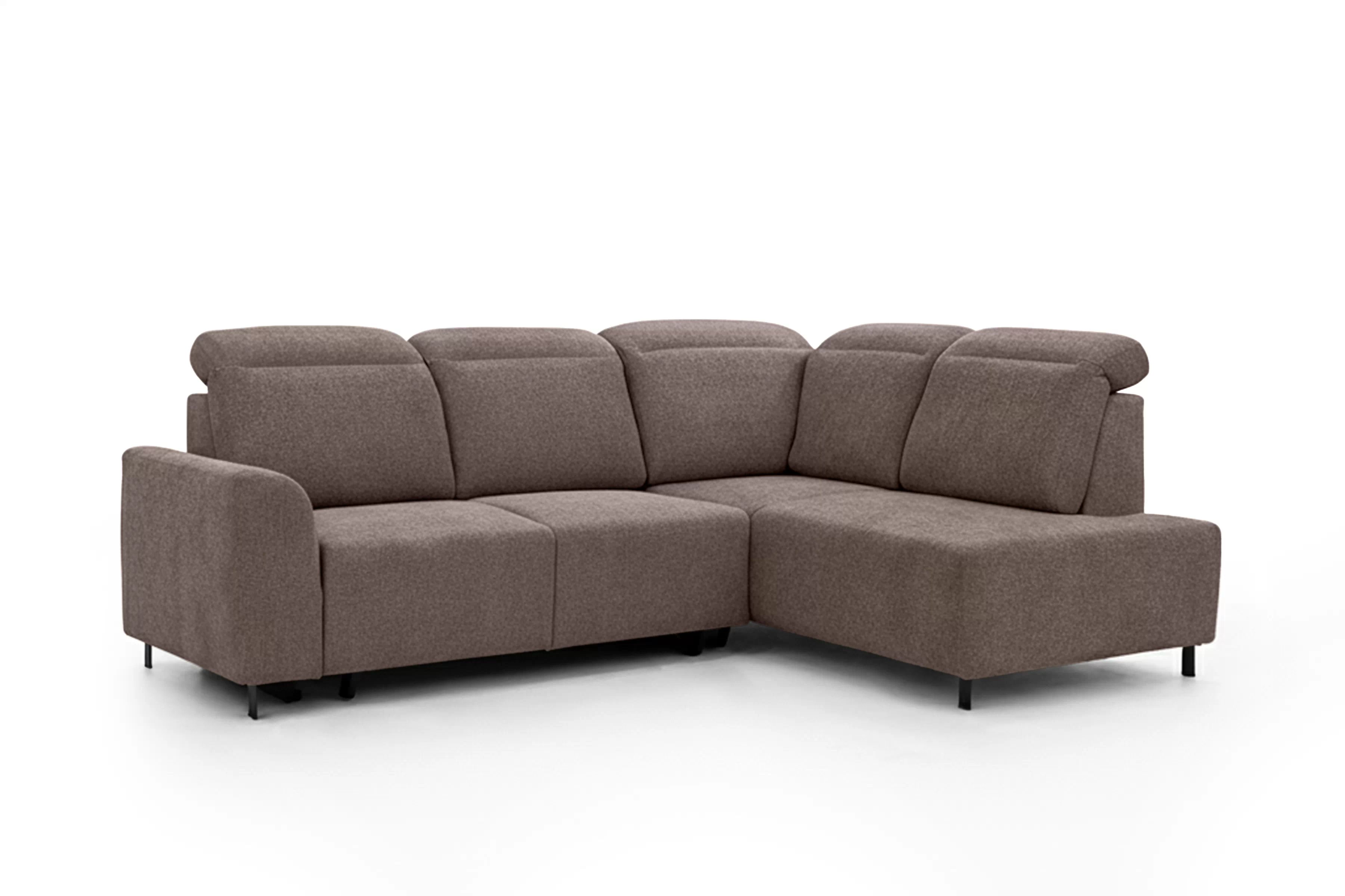 Rohová pohovka Magnis L pravá s funkcí spánku - hnědá tkanina Ado 1604 Rohová sedací souprava Magnis L rozkládací pravá - hnědá plecionka Ado 1604 