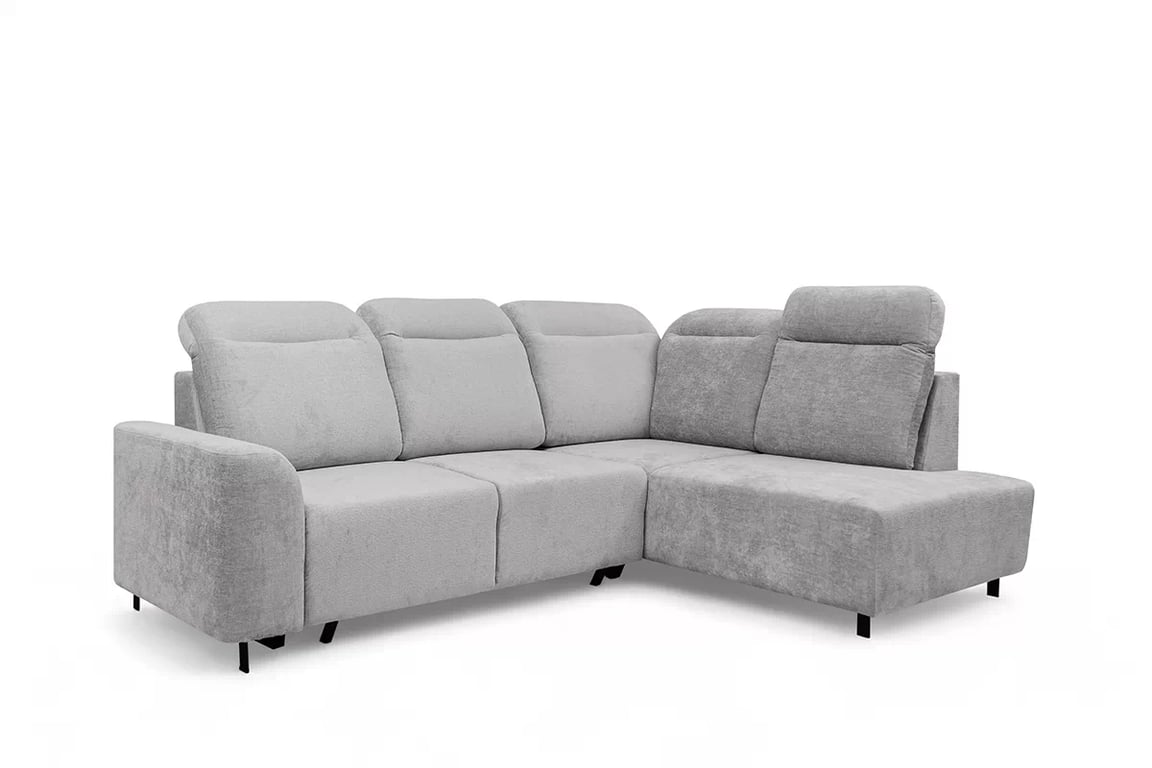 Rohová rozkládací pohovka Magnis L pravá s funkcí spánku - světle šedý szenil Perfect harmony 80 Rohová sedací souprava Magnis L rozkládací pravá - světlý šedá Perfect harmony 80