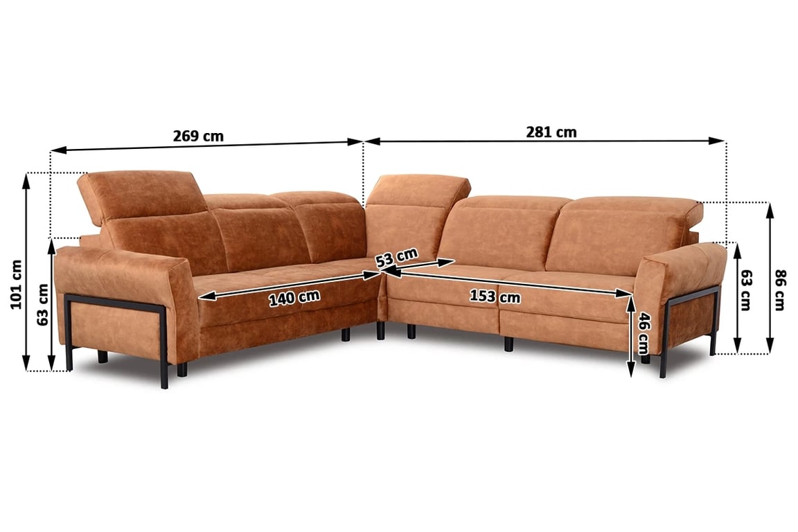 Modulová rohová sedací souprava Mellow 2,5F-E-3RF(2xRF) s elektrická funkce relax Rohová sedací souprava modulová s elektrickou funkcí relax Mellow