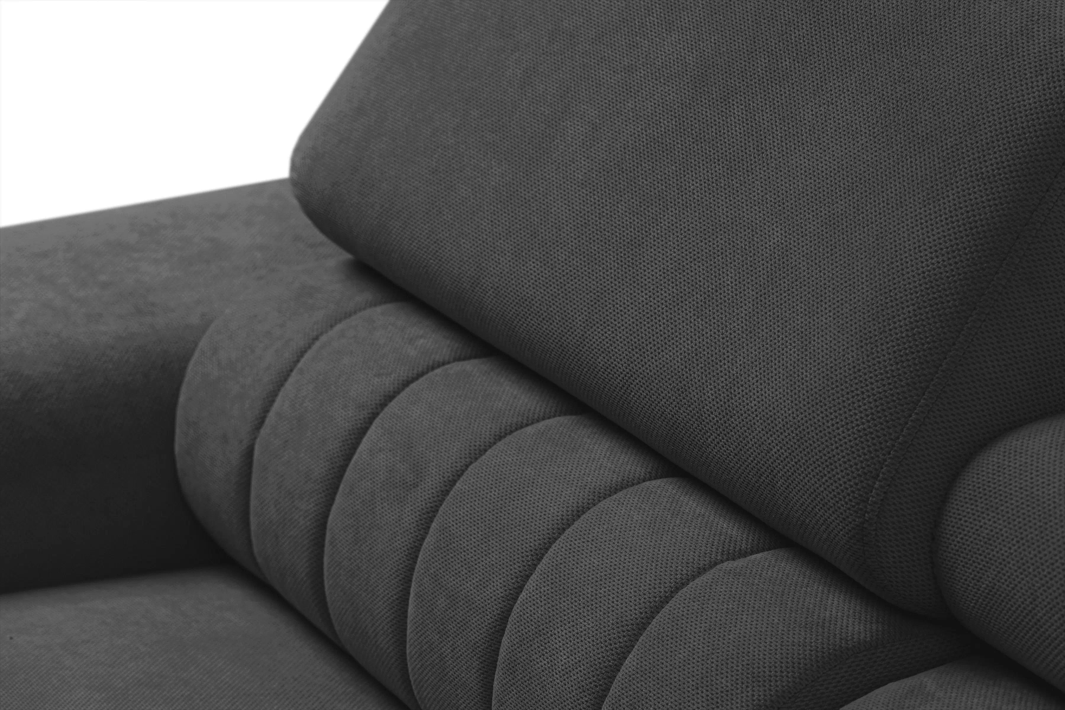 Rozkládací rohová sedací souprava Monrose Mini levá - grafitová Pretty 21 Rohová sedací souprava Monrose L II rozkládací levá - grafitová plusz Pretty 21 