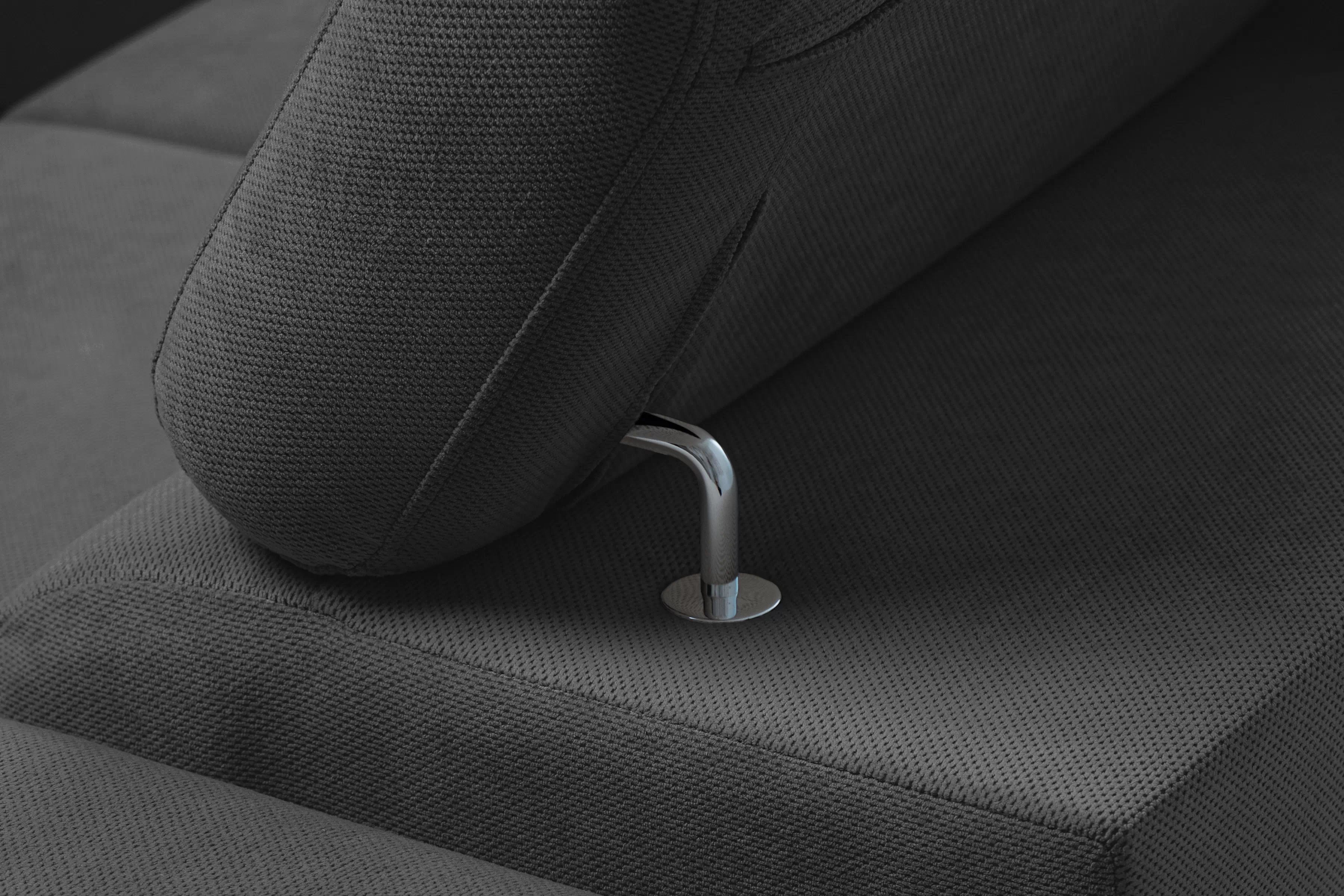 Rozkládací rohová sedací souprava Monrose Mini levá - grafitová Pretty 21 Rohová sedací souprava Monrose L II rozkládací levá - grafitová plusz Pretty 21 