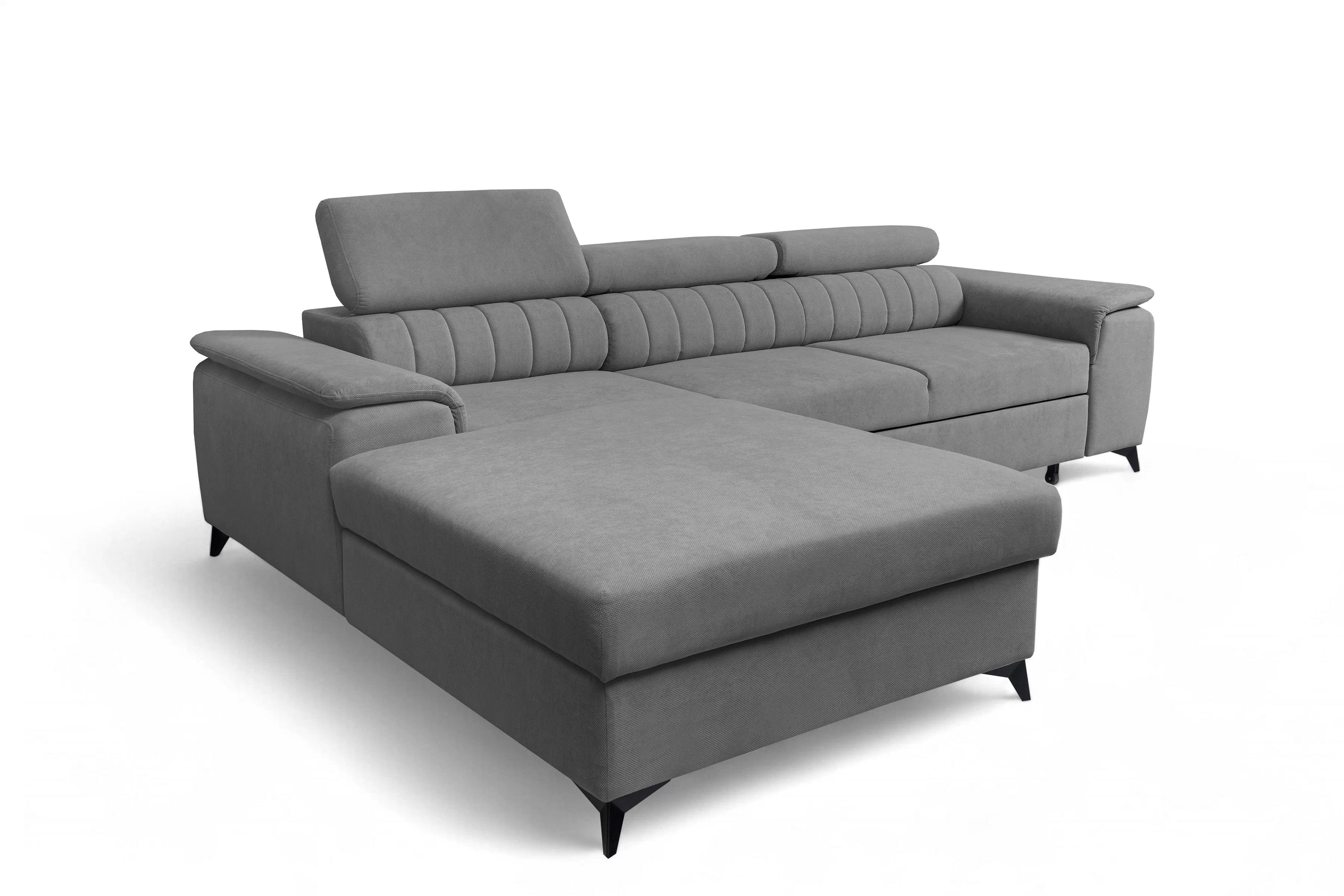 Rozkladacia rohová sedacia súprava Monrose Mini ľavá - sivý plyš Pretty 17 Rohová sedacia súprava Monrose L II s funkciou spánku Ľavá strana - šedý plusz Pretty 17 