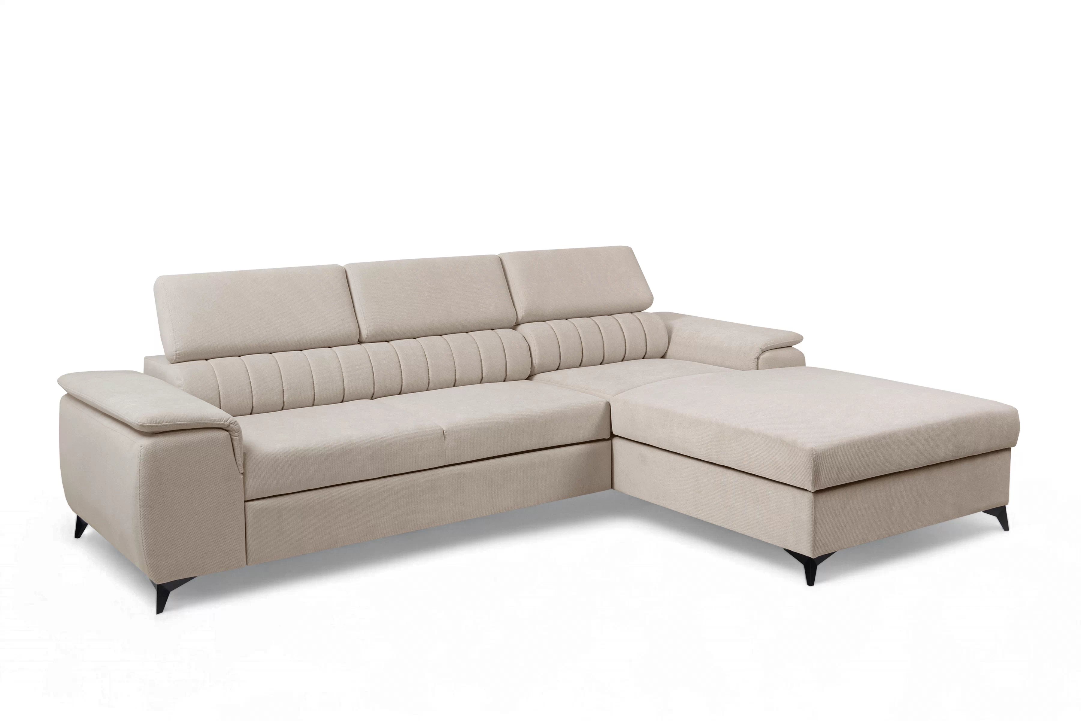 Rozkládací rohová sedací souprava Monrose Mini pravá - béžová Pretty 03 Rohová sedací souprava Monrose L II rozkládací pravá - béžová plusz Pretty 03