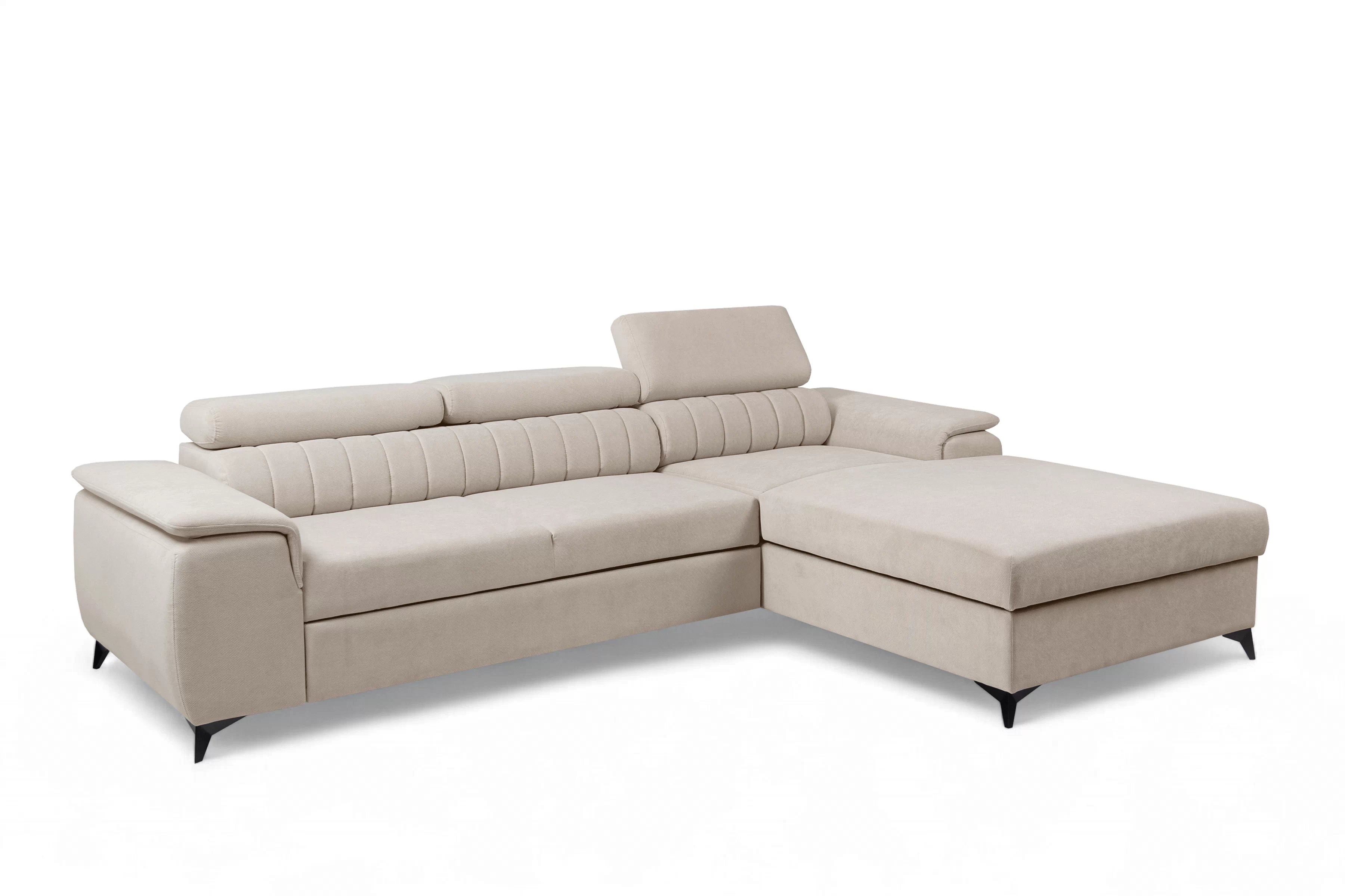 Rozkládací rohová sedací souprava Monrose Mini pravá - béžová Pretty 03 Rohová sedací souprava Monrose L II rozkládací pravá - béžová plusz Pretty 03