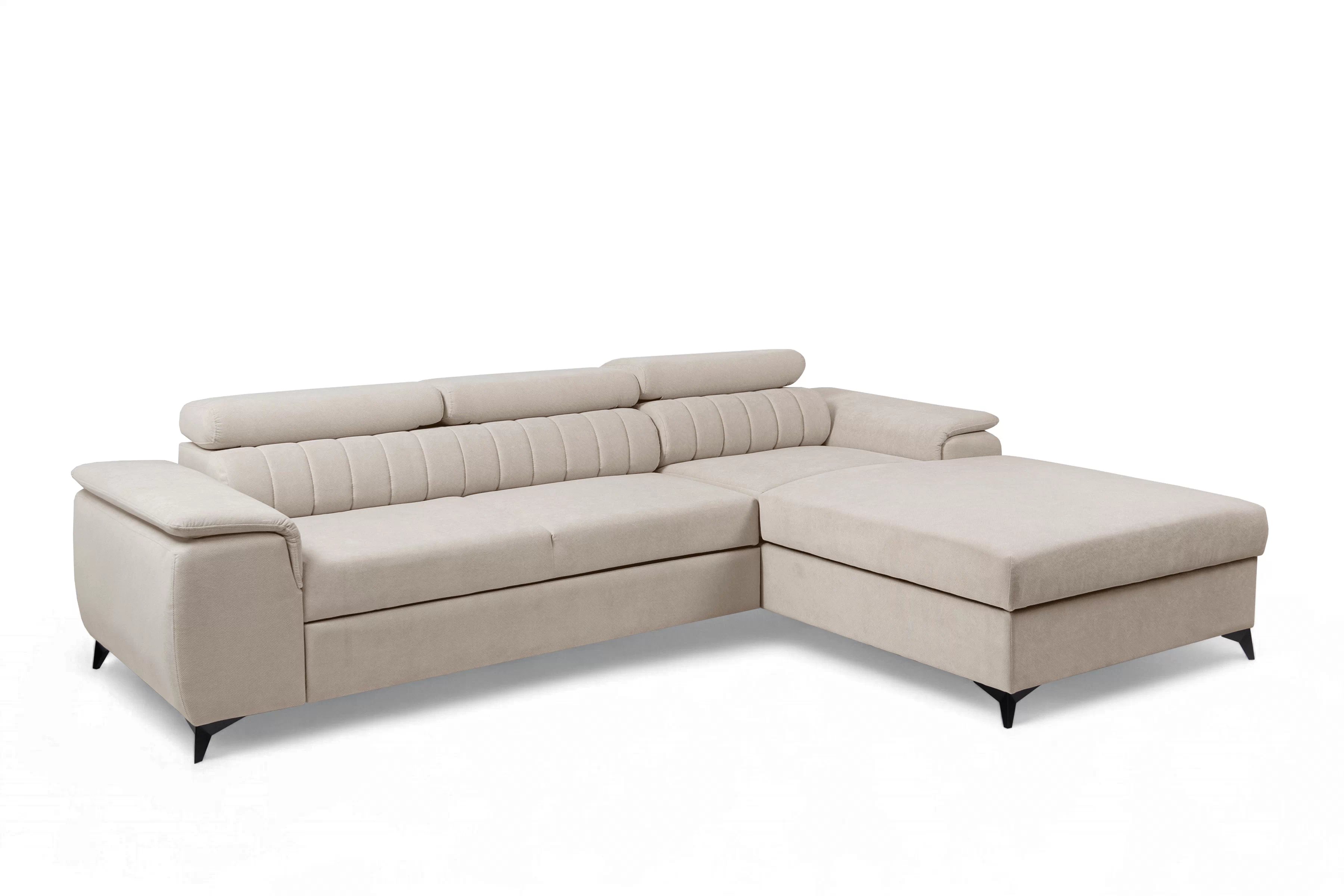 Rozkládací rohová sedací souprava Monrose Mini pravá - béžová Pretty 03 Rohová sedací souprava Monrose L II rozkládací pravá - béžová plusz Pretty 03