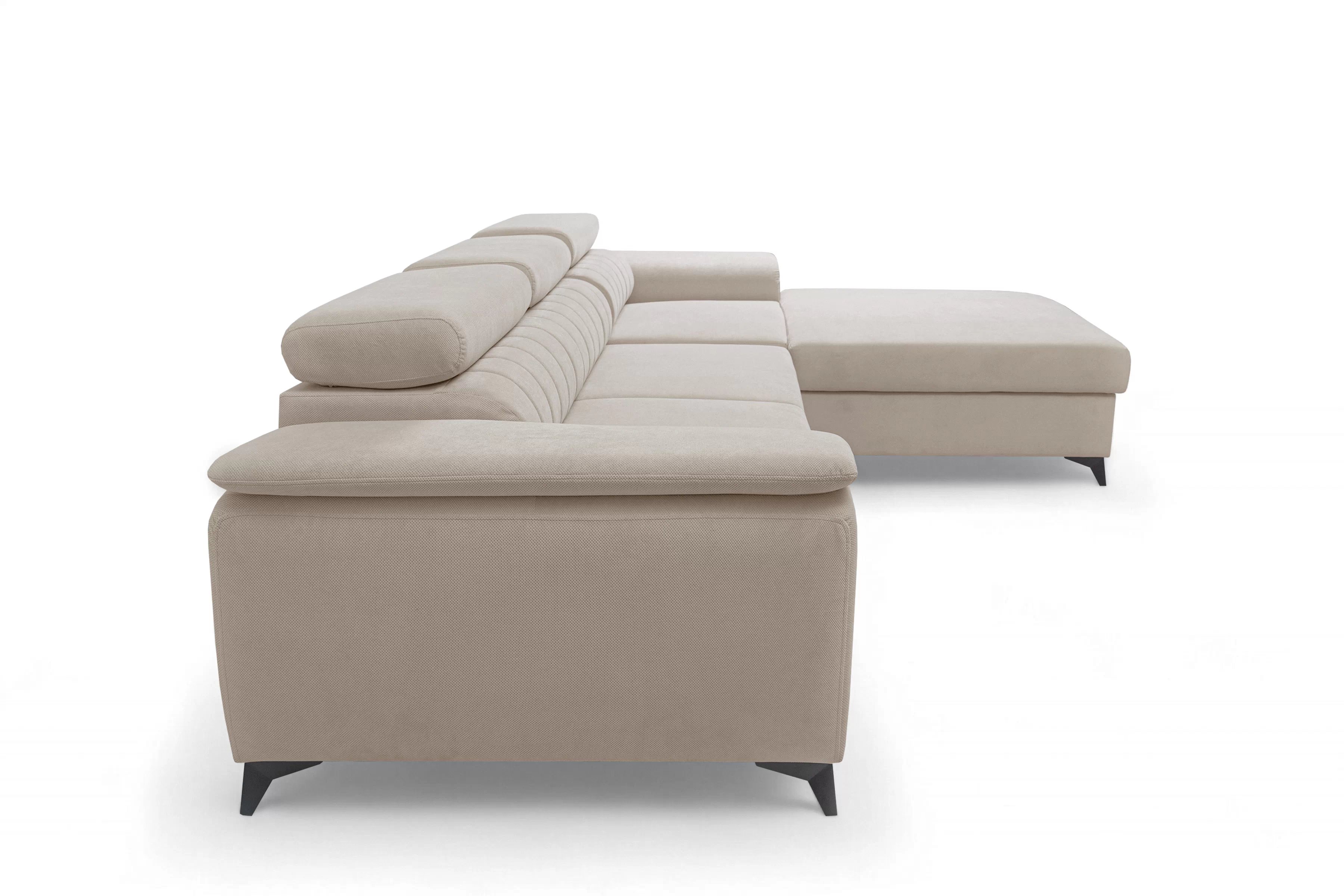 Rozkládací rohová sedací souprava Monrose Mini pravá - béžová Pretty 03 Rohová sedací souprava Monrose L II rozkládací pravá - béžová plusz Pretty 03