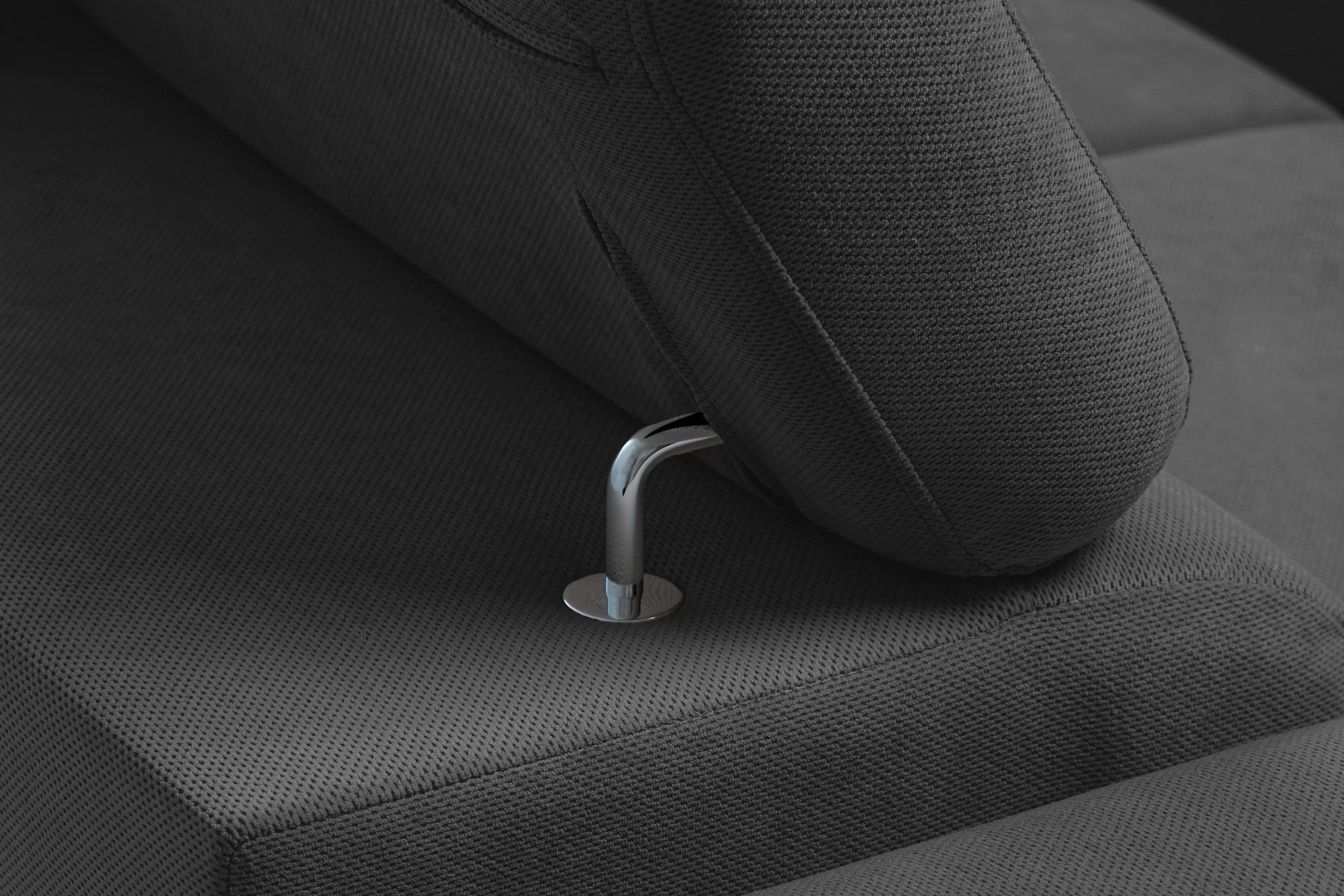 Rozkládací rohová sedací souprava Monrose Mini pravá - grafitová Pretty 21 Rohová sedací souprava Monrose L II rozkládací pravá - grafitová plusz Pretty 21