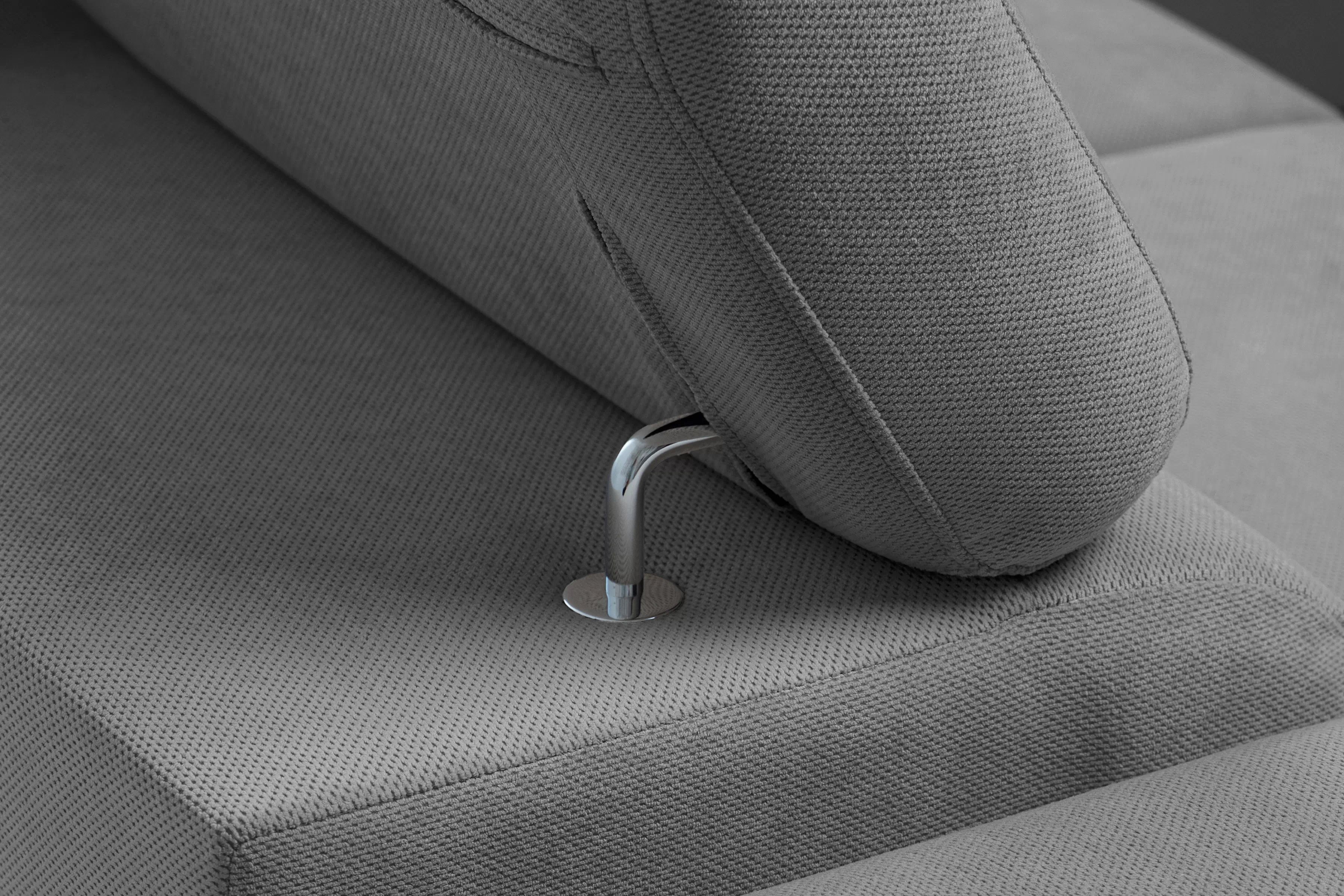 Rozkládací rohová sedací souprava Monrose Mini pravá - šedá Pretty 17 Rohová sedací souprava Monrose L II rozkládací pravá - šedá plusz Pretty 17