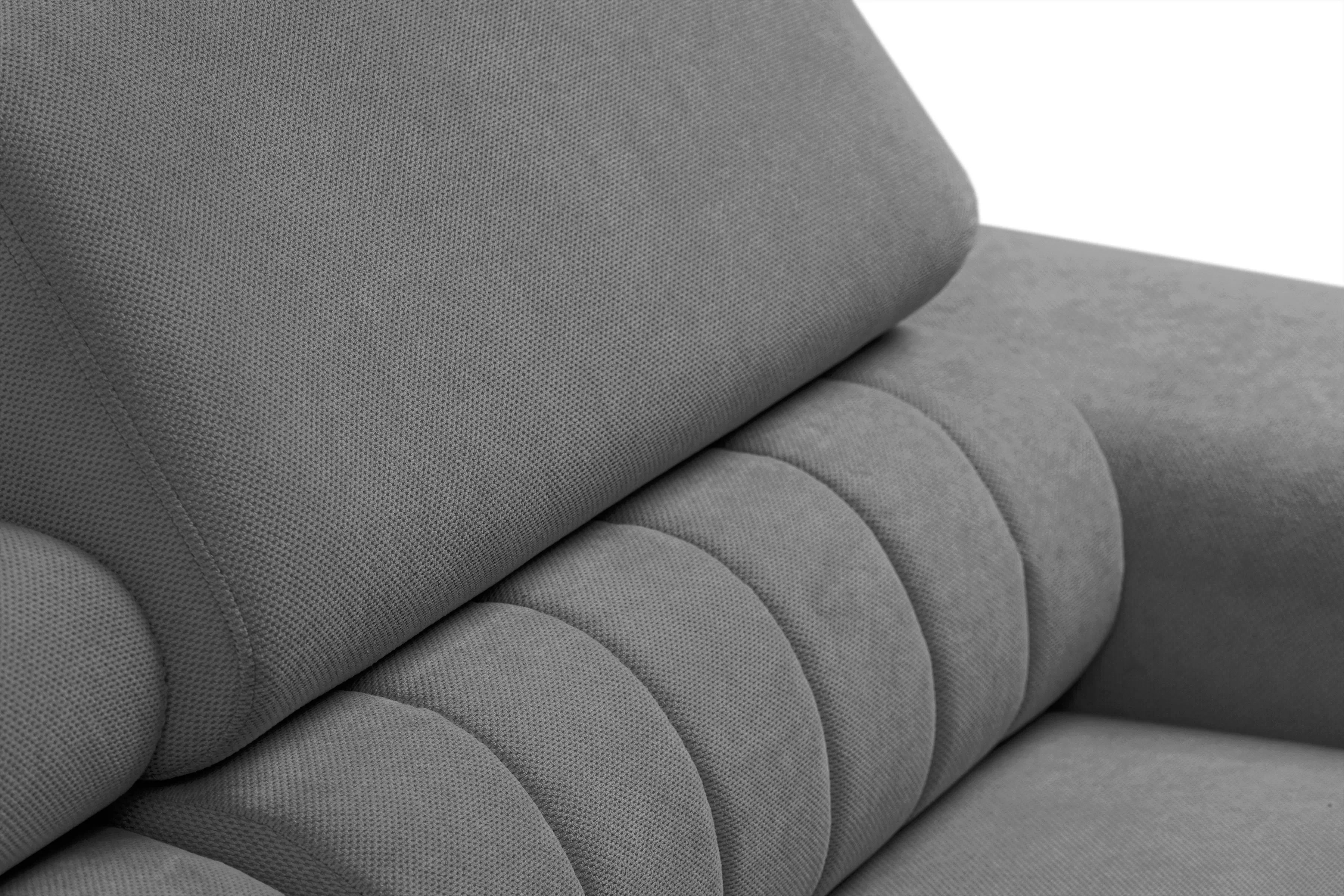 Rozkládací rohová sedací souprava Monrose Mini pravá - šedá Pretty 17 Rohová sedací souprava Monrose L II rozkládací pravá - šedá plusz Pretty 17