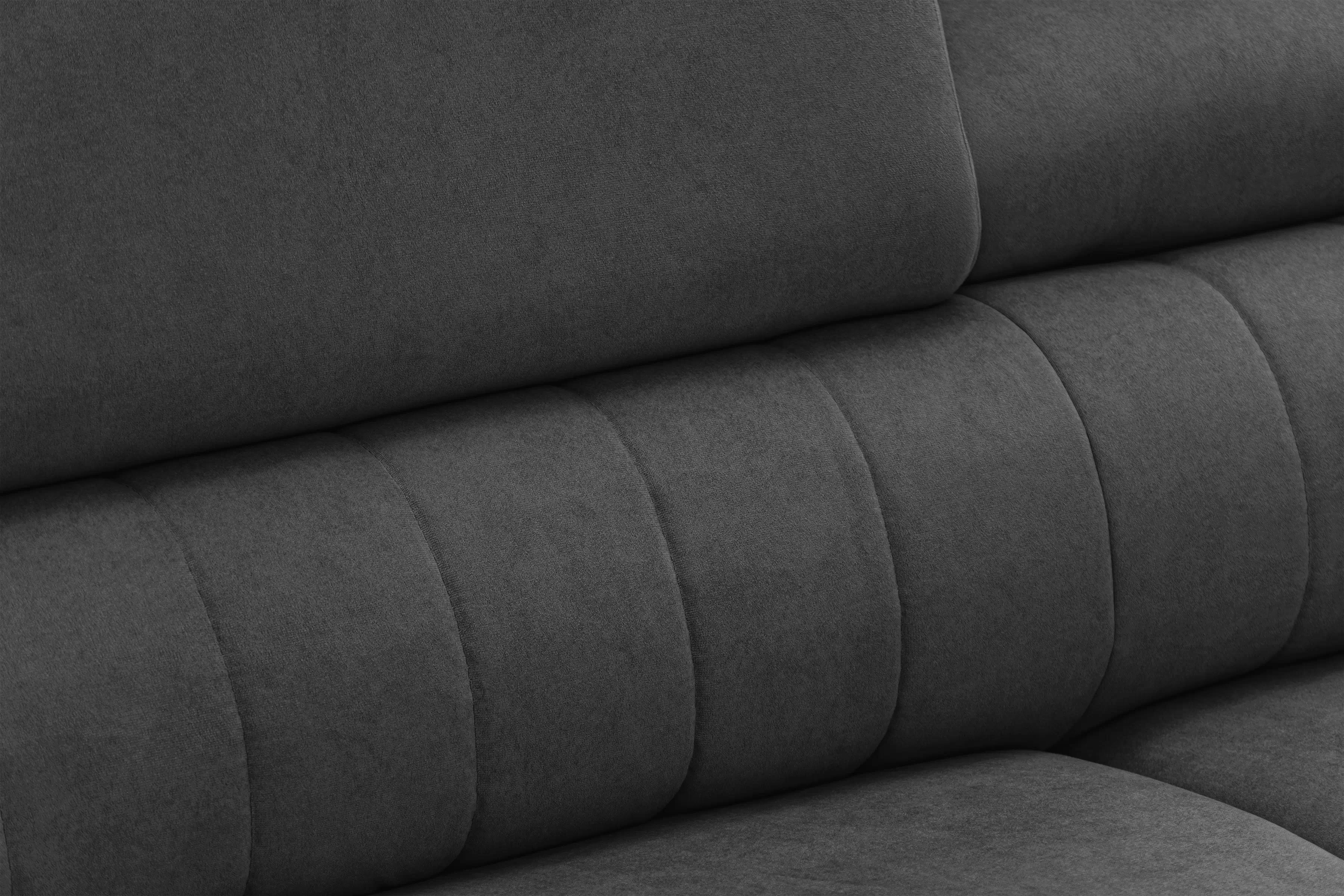 Rohová pohovka Monrose L levá s funkcí spánku - tmavě šedý welvet Zetta 305 Rohová sedací souprava Monrose L rozkládací levá - tmavě šedá welwet latwoczyszczacy Zetta 305 