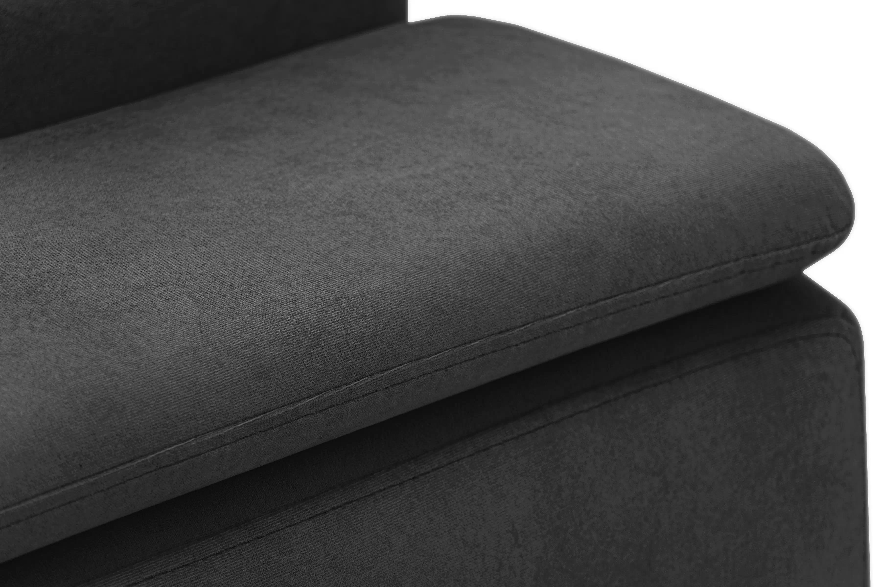 Rohová pohovka Monrose L levá s funkcí spánku - tmavě šedý welvet Zetta 305 Rohová sedací souprava Monrose L rozkládací levá - tmavě šedá welwet latwoczyszczacy Zetta 305 