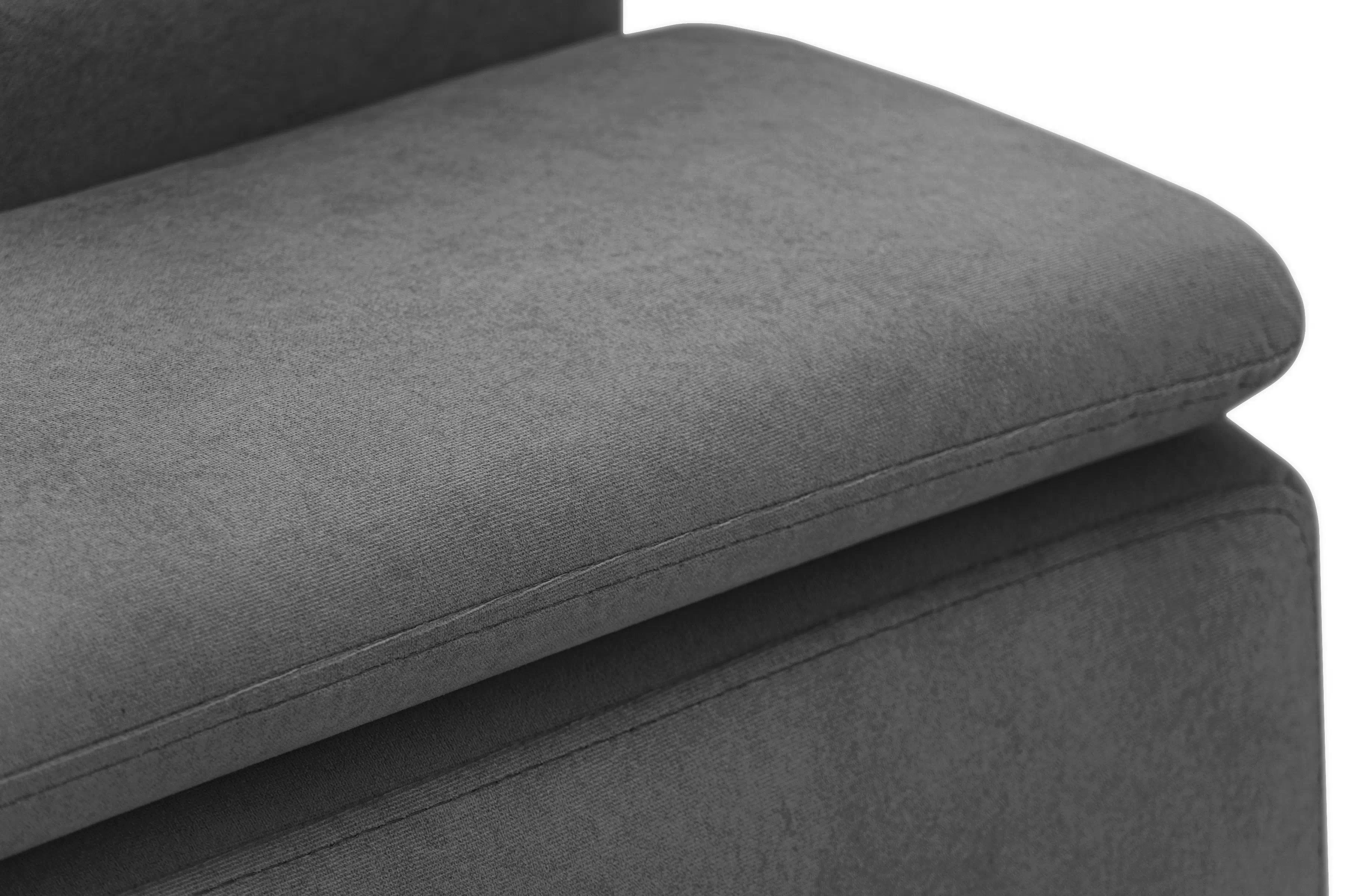 Rohová pohovka Monrose L levá s funkcí spánku - šedý welvet Zetta 303 Rohová sedací souprava Monrose L rozkládací levá - šedá welwet latwoczyszczacy Zetta 303 