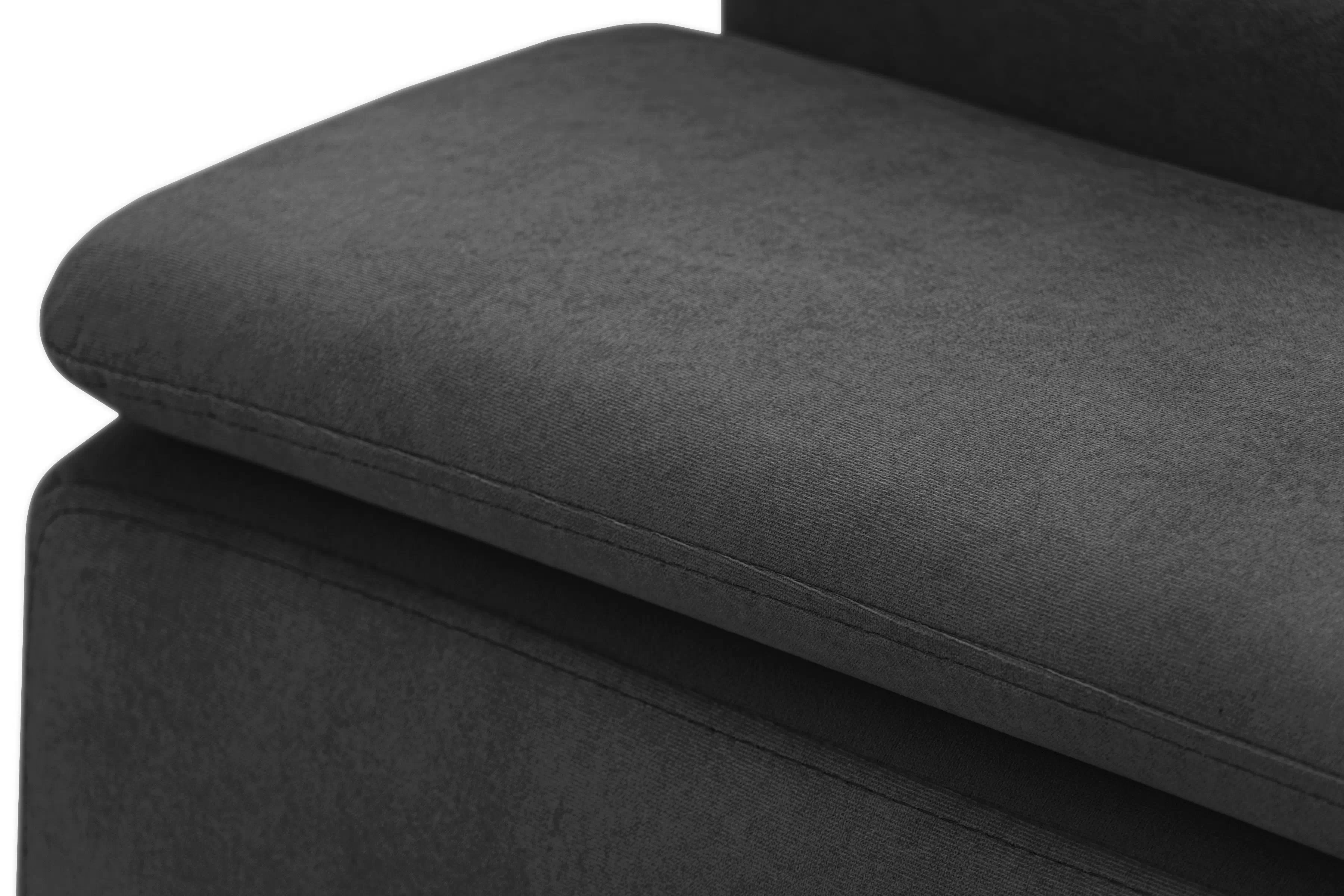 Rohová pohovka Monrose L pravá s funkcí spánku - tmavě šedý welvet Zetta 305 Rohová sedací souprava Monrose L rozkládací pravá - tmavě šedá welwet latwoczyszczacy Zetta 305