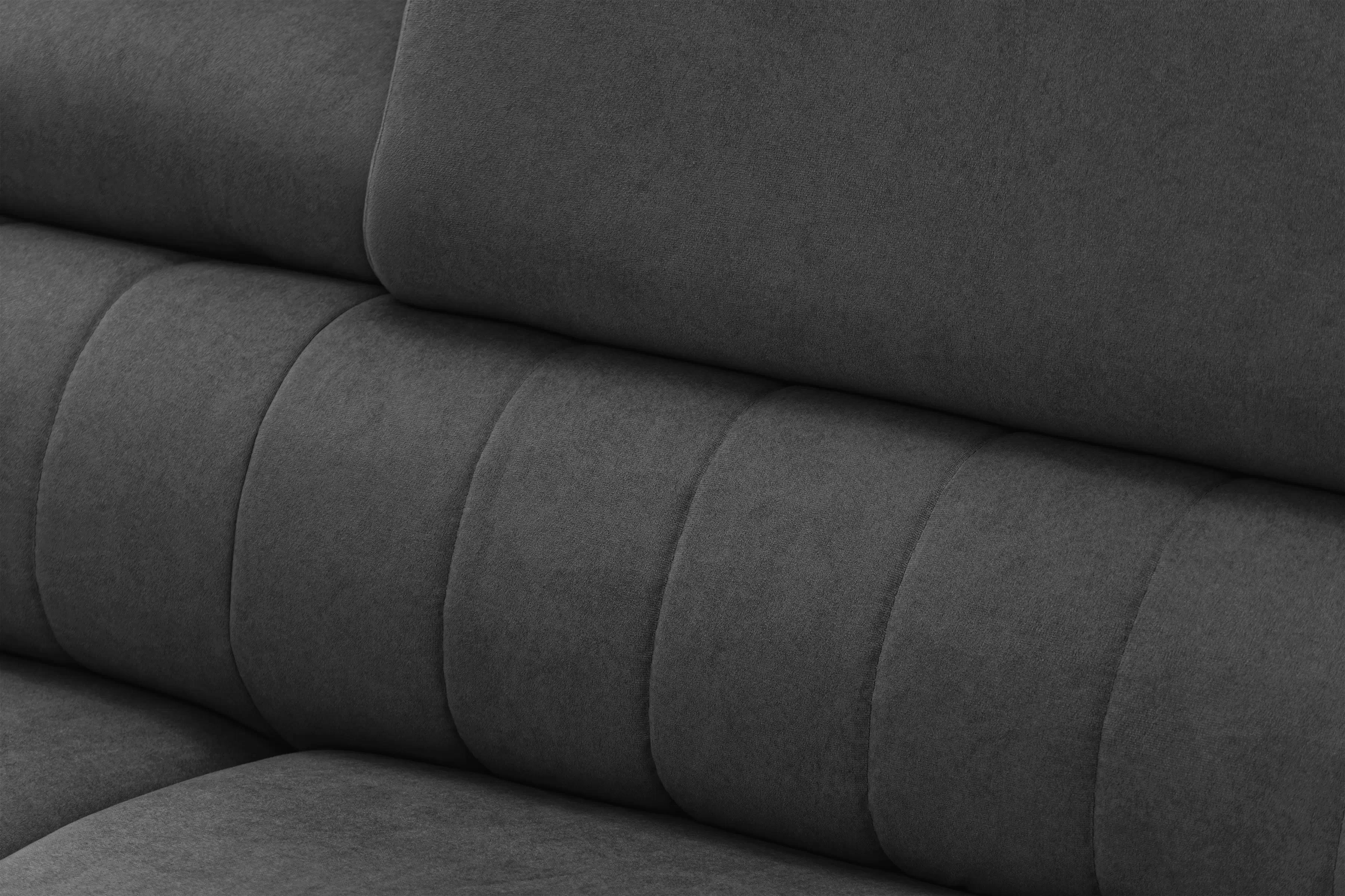 Rohová pohovka Monrose L pravá s funkcí spánku - tmavě šedý welvet Zetta 305 Rohová sedací souprava Monrose L rozkládací pravá - tmavě šedá welwet latwoczyszczacy Zetta 305