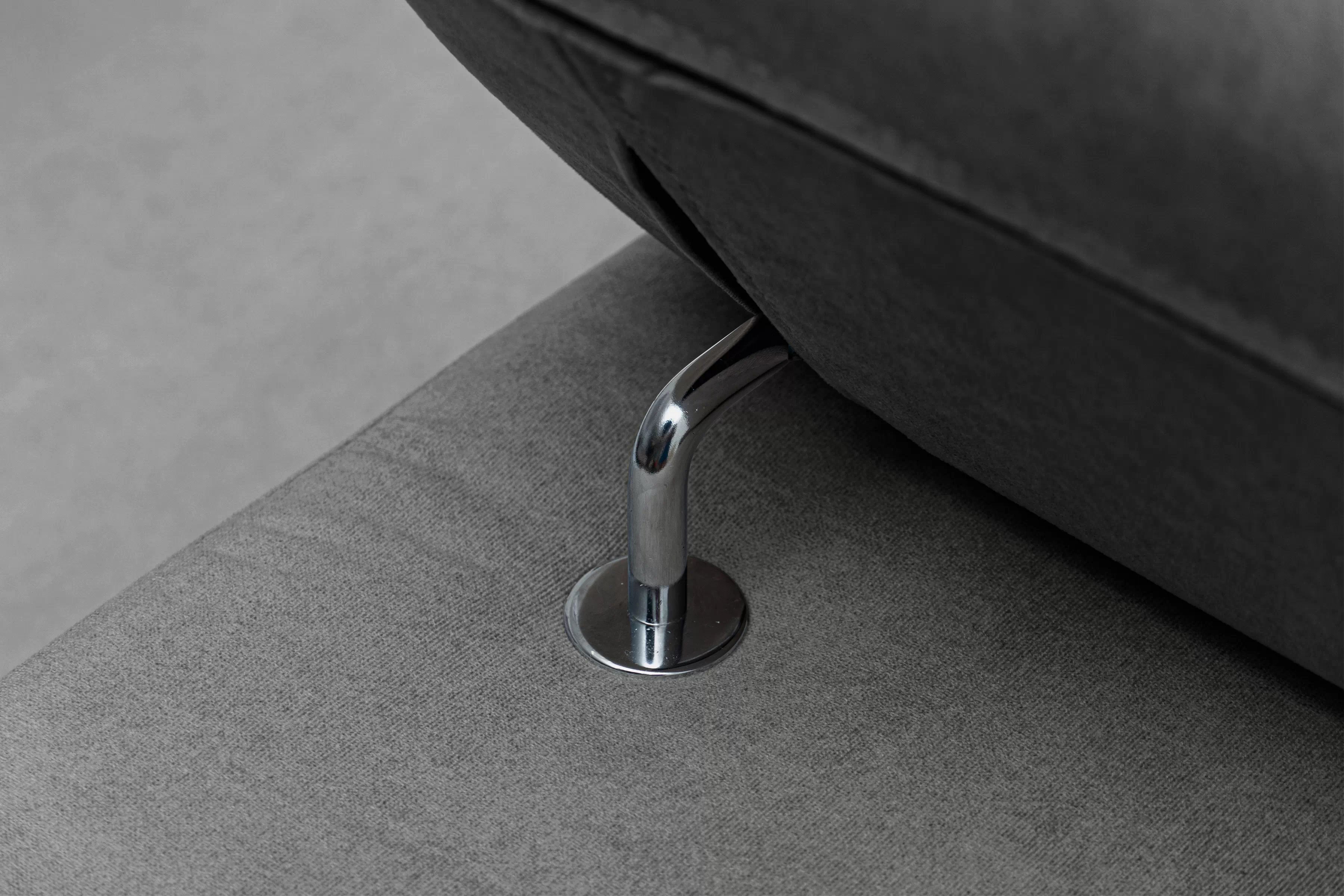 Rohová pohovka Monrose L pravá s funkcí spánku - šedý welvet Zetta 303 Rohová sedací souprava Monrose L rozkládací pravá - šedá welwet latwoczyszczacy Zetta 303