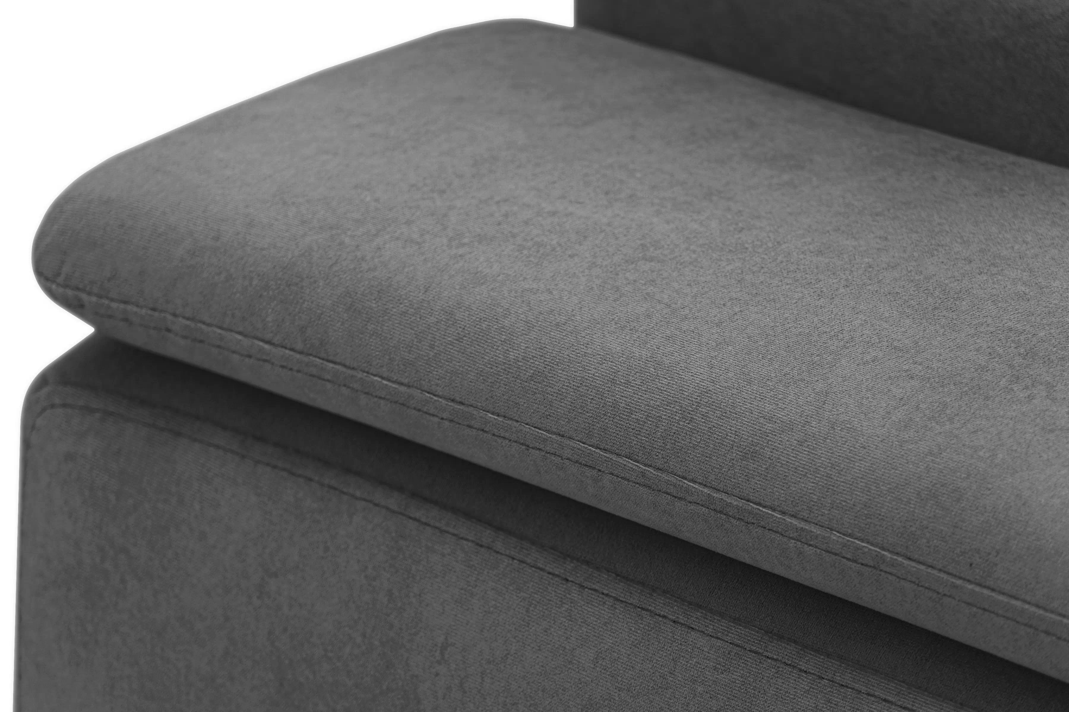 Rohová pohovka Monrose L pravá s funkcí spánku - šedý welvet Zetta 303 Rohová sedací souprava Monrose L rozkládací pravá - šedá welwet latwoczyszczacy Zetta 303