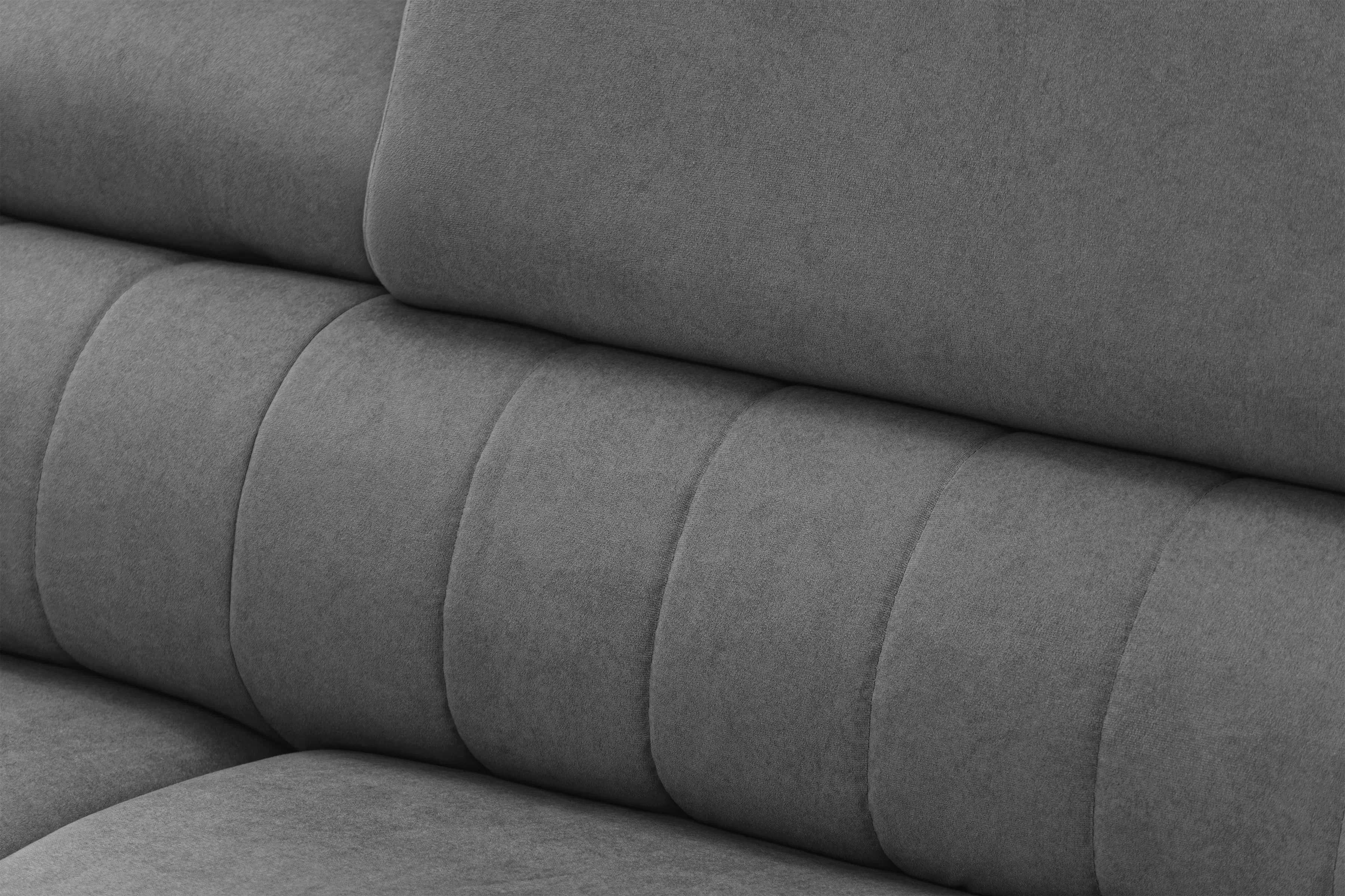 Rohová pohovka Monrose L pravá s funkcí spánku - šedý welvet Zetta 303 Rohová sedací souprava Monrose L rozkládací pravá - šedá welwet latwoczyszczacy Zetta 303