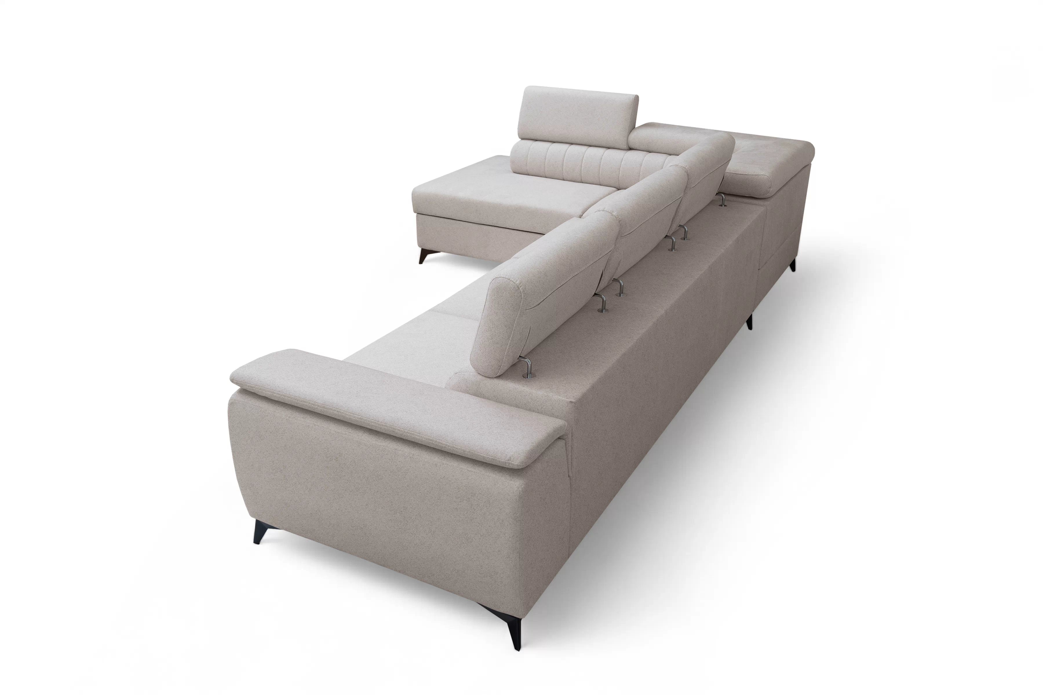 Rohová pohovka Monrose Maxi levá s funkcí spánku - krémová tkanina Ado 1601 Rohová sedací souprava Monrose Maxi rozkládací levá - kremowa plecionka Ado 1601 Halva 