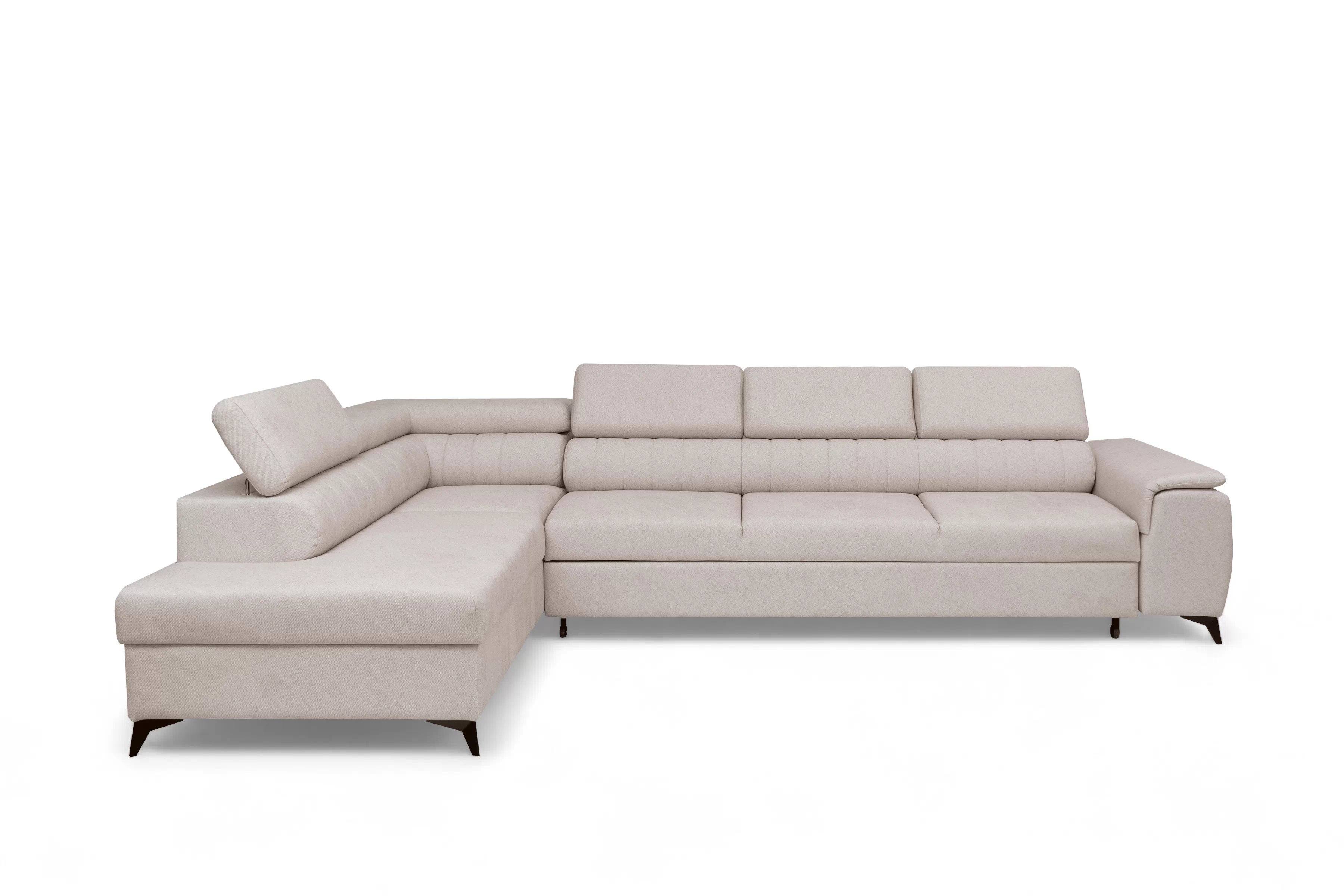 Rohová pohovka Monrose Maxi levá s funkcí spánku - krémová tkanina Ado 1601 Rohová sedací souprava Monrose Maxi rozkládací levá - kremowa plecionka Ado 1601 Halva 