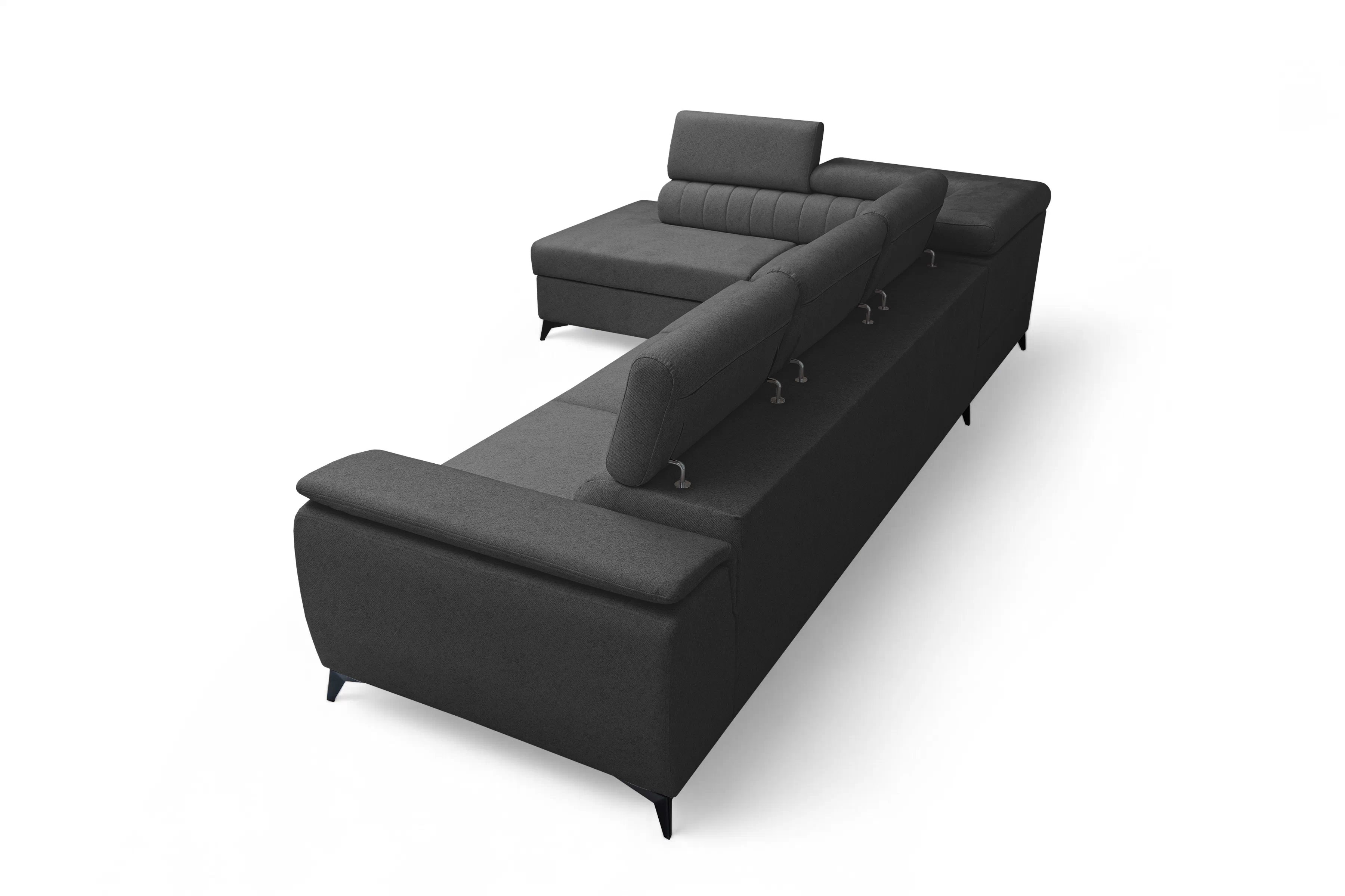 Rohová pohovka Monrose Maxi levá s funkcí spánku - šedá tkanina Ado 1617 Rohová sedací souprava Monrose Maxi rozkládací levá - šedá plecionka Ado 1617