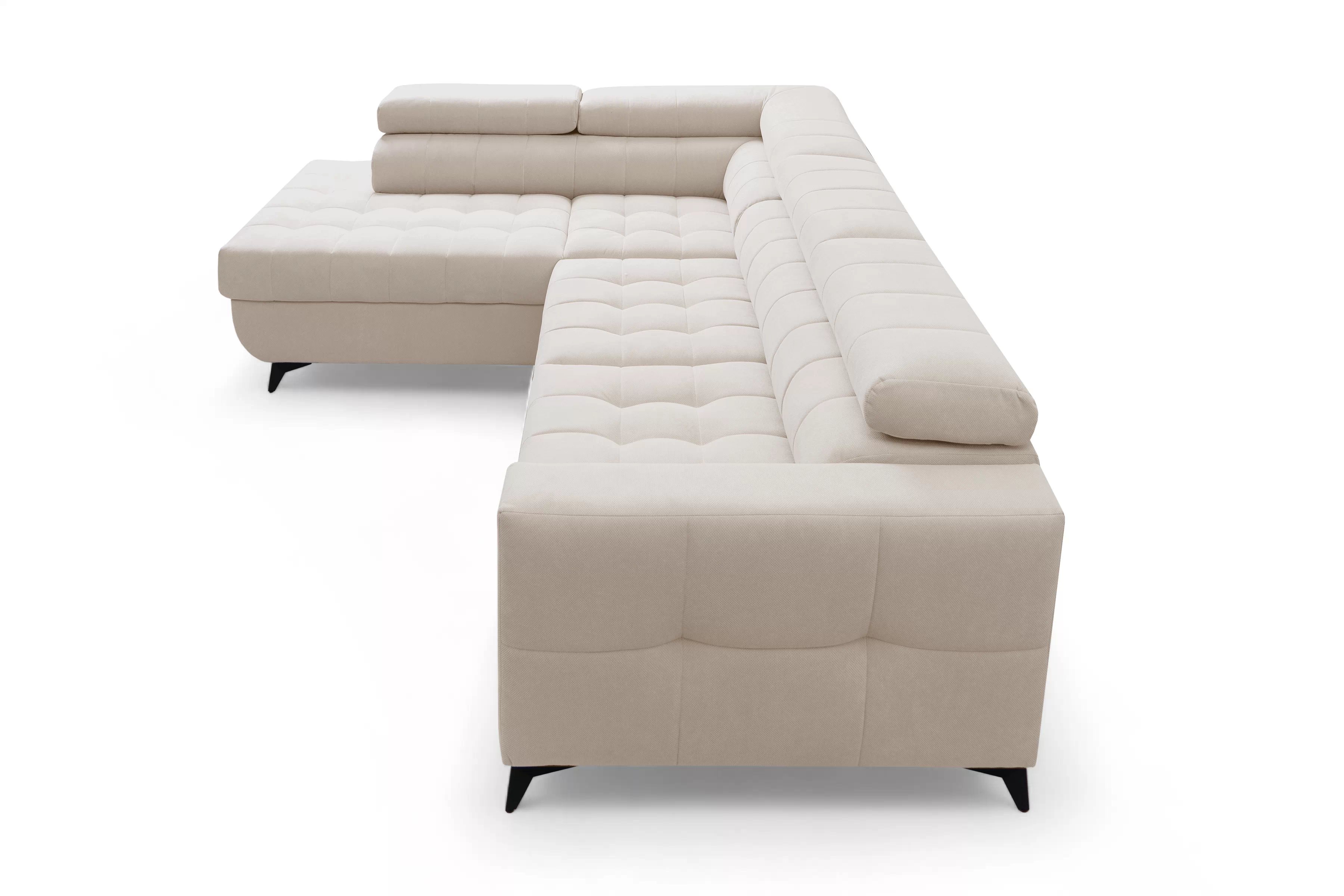 Rohová pohovka Nardo L s rozkladem levostranná - béžový plyš Pretty 03 Rohová sedací souprava Nardo L rozkládací levá - béžová plusz Pretty 03 