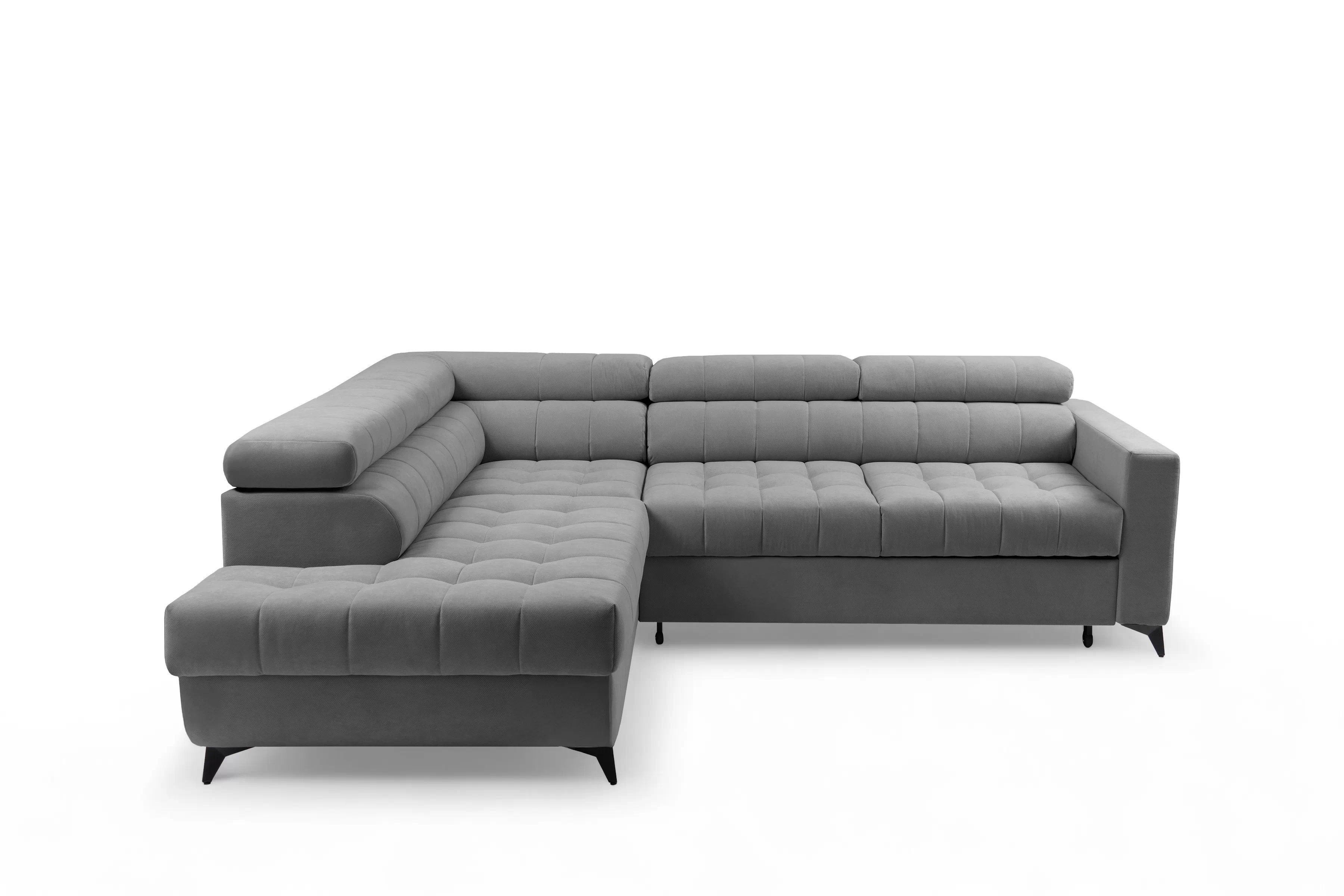 Rozkladacia rohová sedacia súprava Nardo L ľavá - sivý plyš Pretty 17 Rohová sedacia súprava Nardo L s funkciou spánku Ľavá strana - šedý plusz Pretty 17 