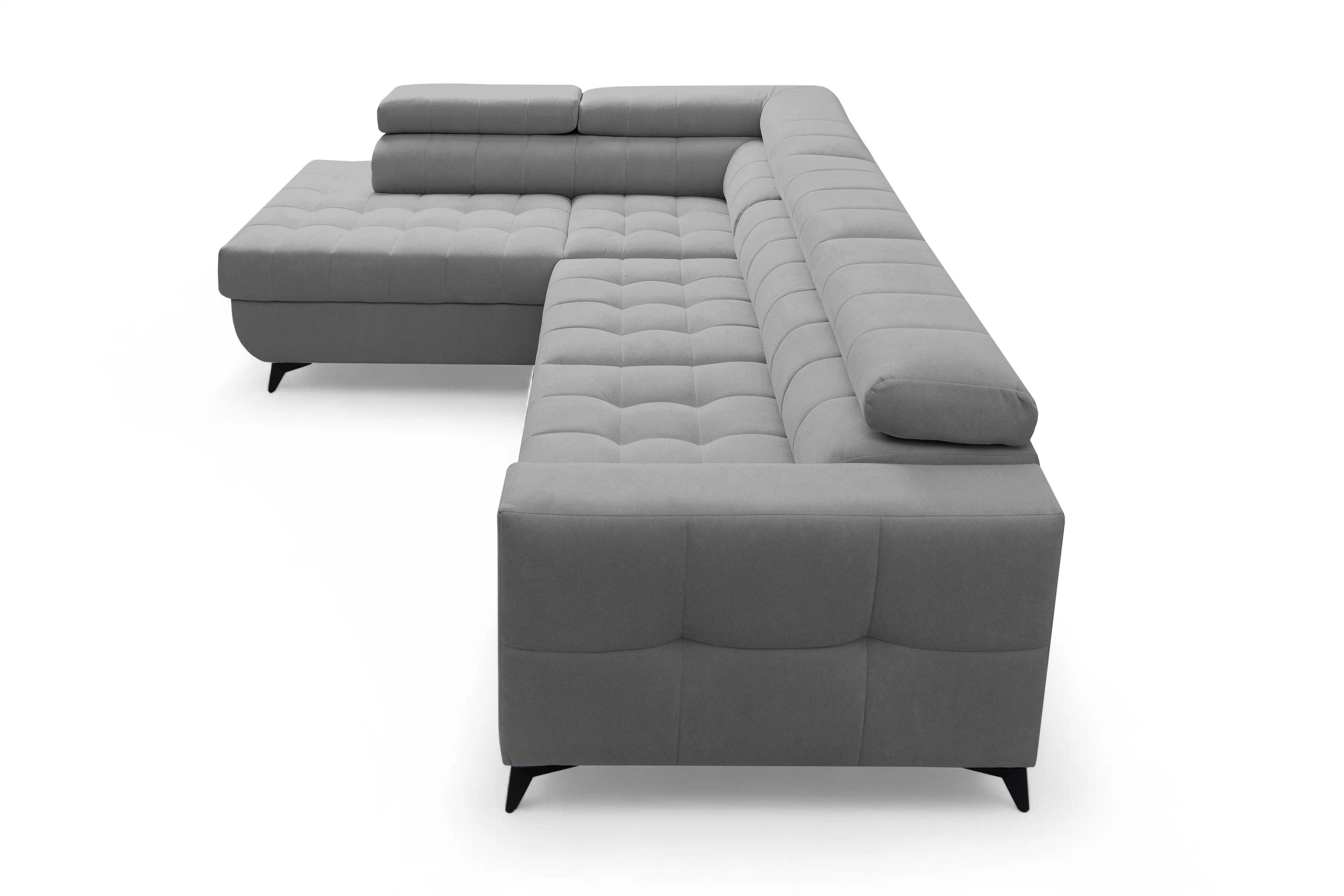 Rozkladacia rohová sedacia súprava Nardo L ľavá - sivý plyš Pretty 17 Rohová sedacia súprava Nardo L s funkciou spánku Ľavá strana - šedý plusz Pretty 17 