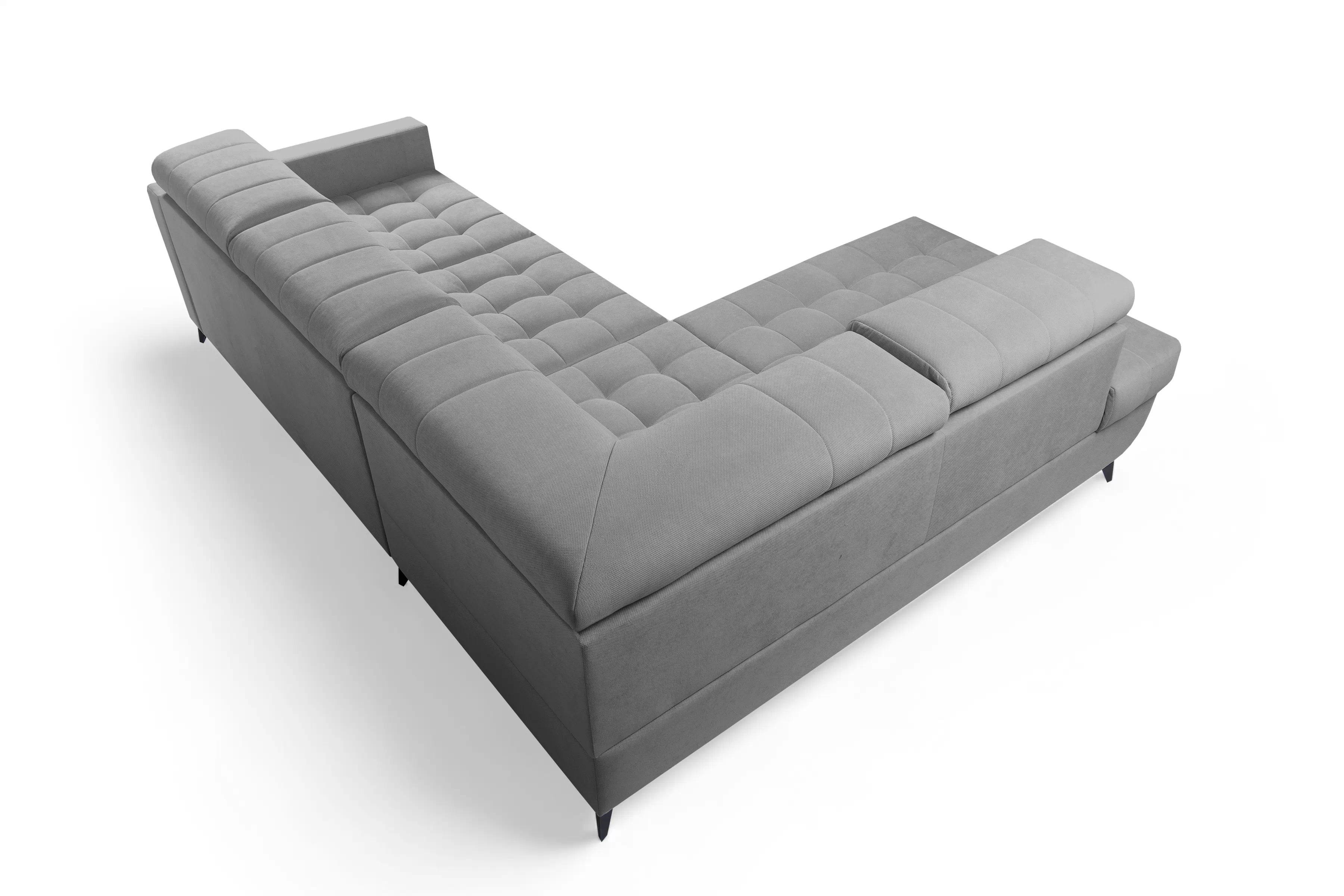 Rozkladacia rohová sedacia súprava Nardo L ľavá - sivý plyš Pretty 17 Rohová sedacia súprava Nardo L s funkciou spánku Ľavá strana - šedý plusz Pretty 17 