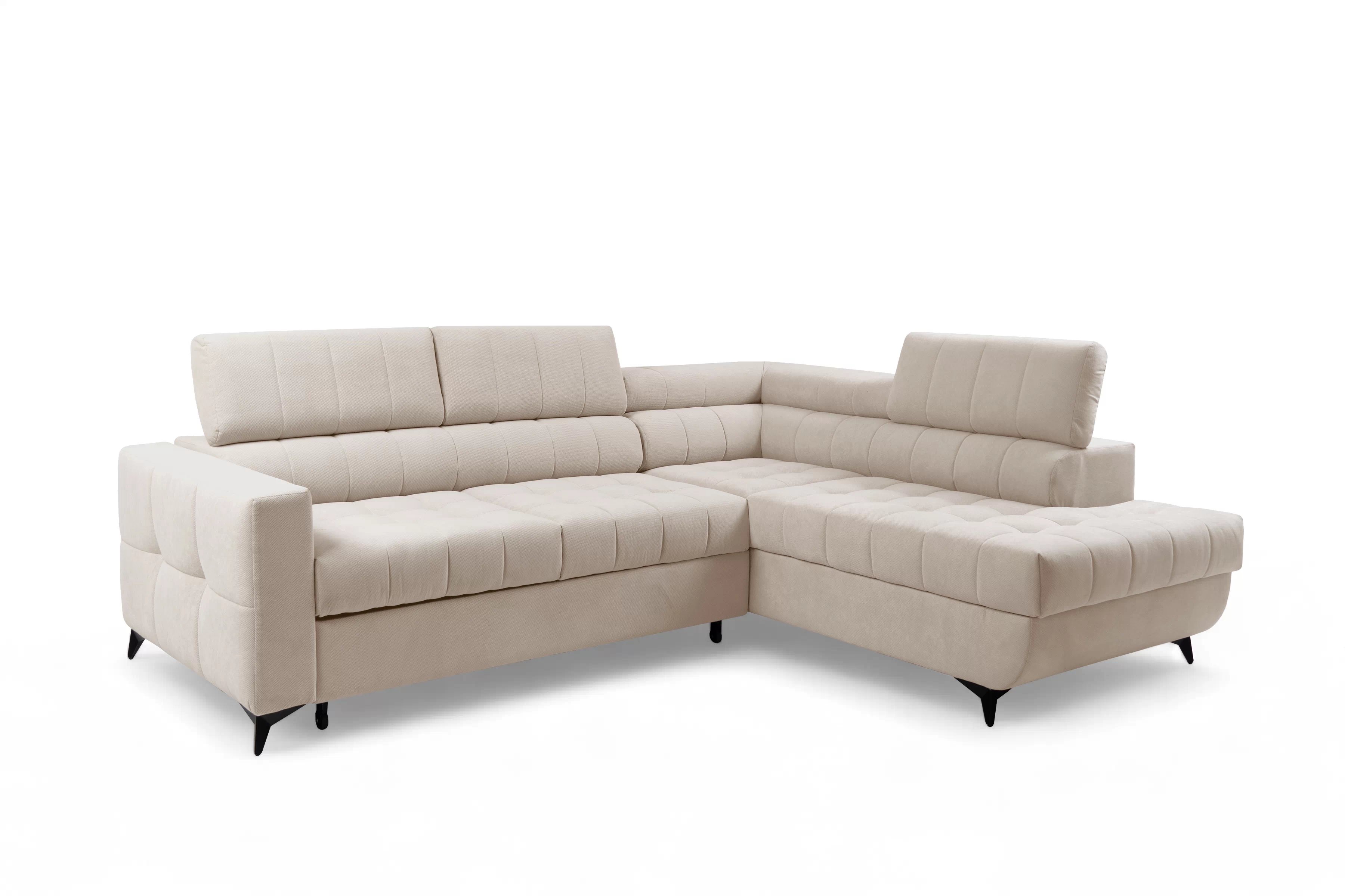 Rozkladacia rohová sedacia súprava Nardo L pravá - béžový plyš Pretty 03 Rohová sedacia súprava Nardo L s funkciou spánku pravá strana - béžový plusz Pretty 03 