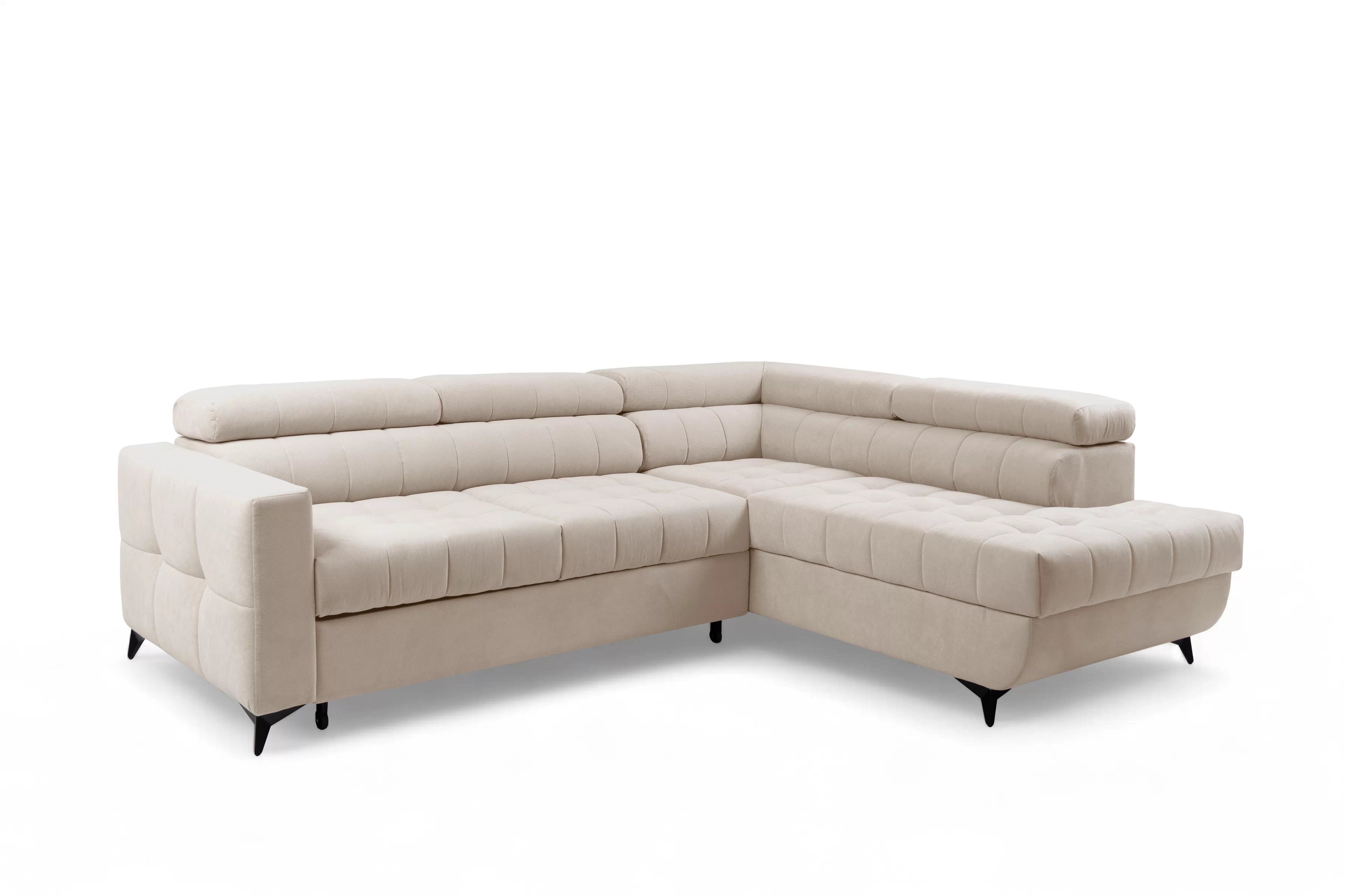 Rozkladacia rohová sedacia súprava Nardo L pravá - béžový plyš Pretty 03 Rohová sedacia súprava Nardo L s funkciou spánku pravá strana - béžový plusz Pretty 03 