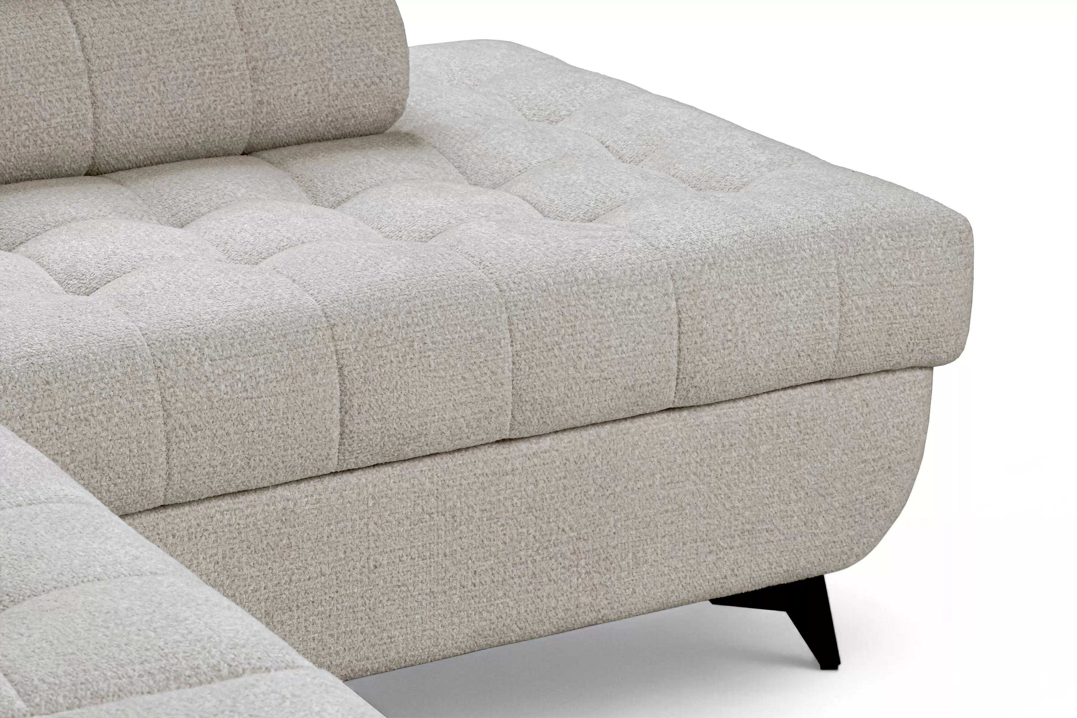 Rozkládací rohová sedací souprava Nardo L pravá - béžová Taro 04 Rohová sedací souprava Nardo L rozkládací pravá - béžová šenil latwoczyszczacy Taro 04 