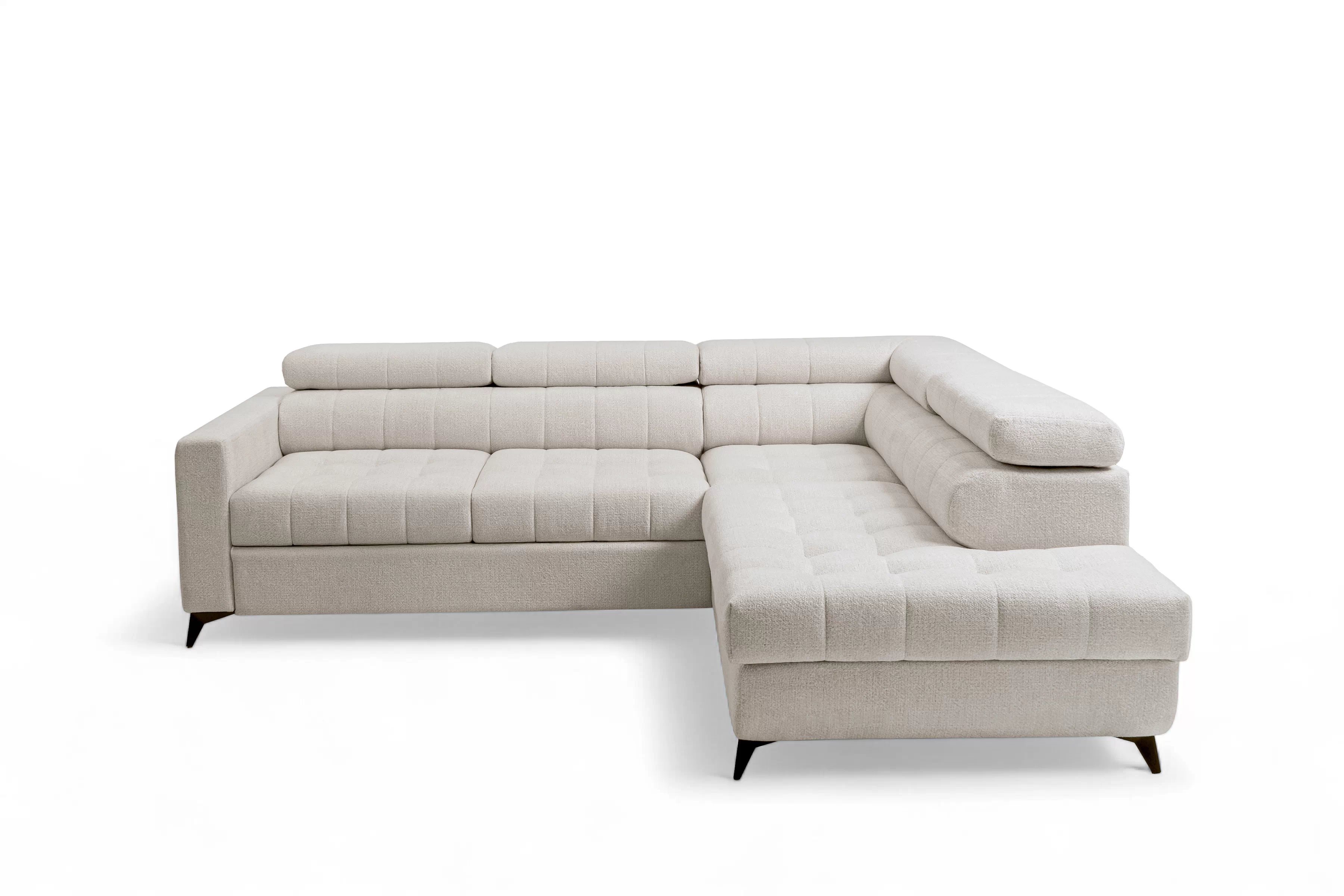 Rozkládací rohová sedací souprava Nardo L pravá - béžová Taro 04 Rohová sedací souprava Nardo L rozkládací pravá - béžová šenil latwoczyszczacy Taro 04 