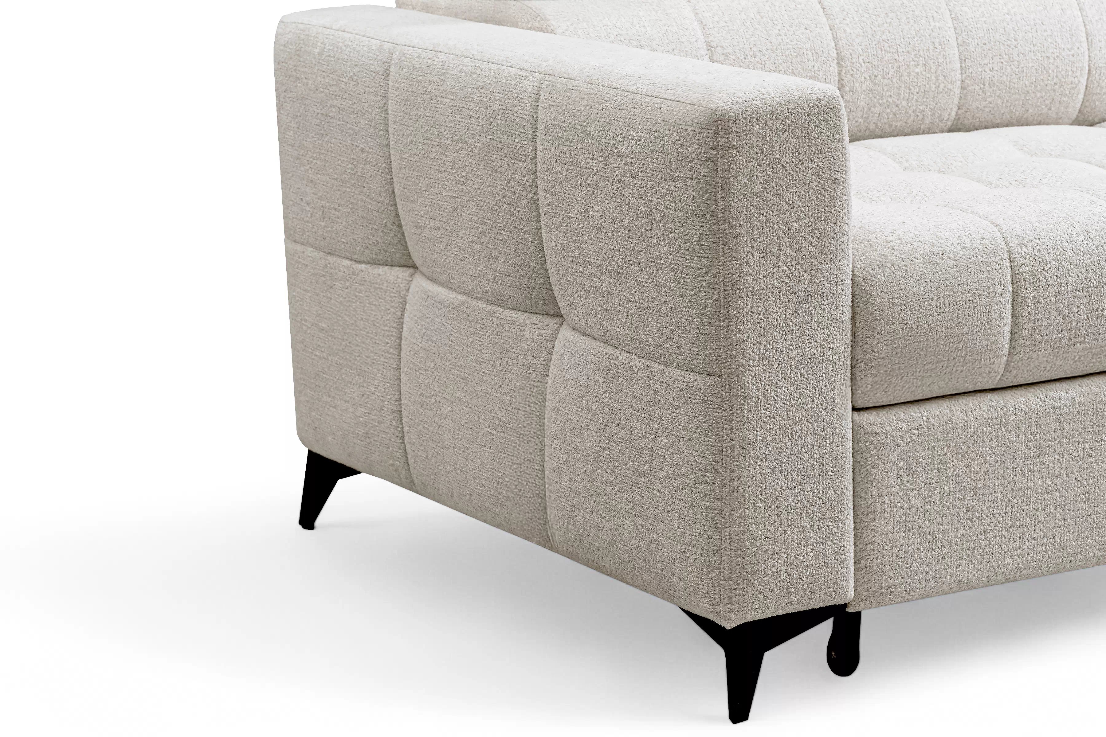 Rozkládací rohová sedací souprava Nardo L pravá - béžová Taro 04 Rohová sedací souprava Nardo L rozkládací pravá - béžová šenil latwoczyszczacy Taro 04 