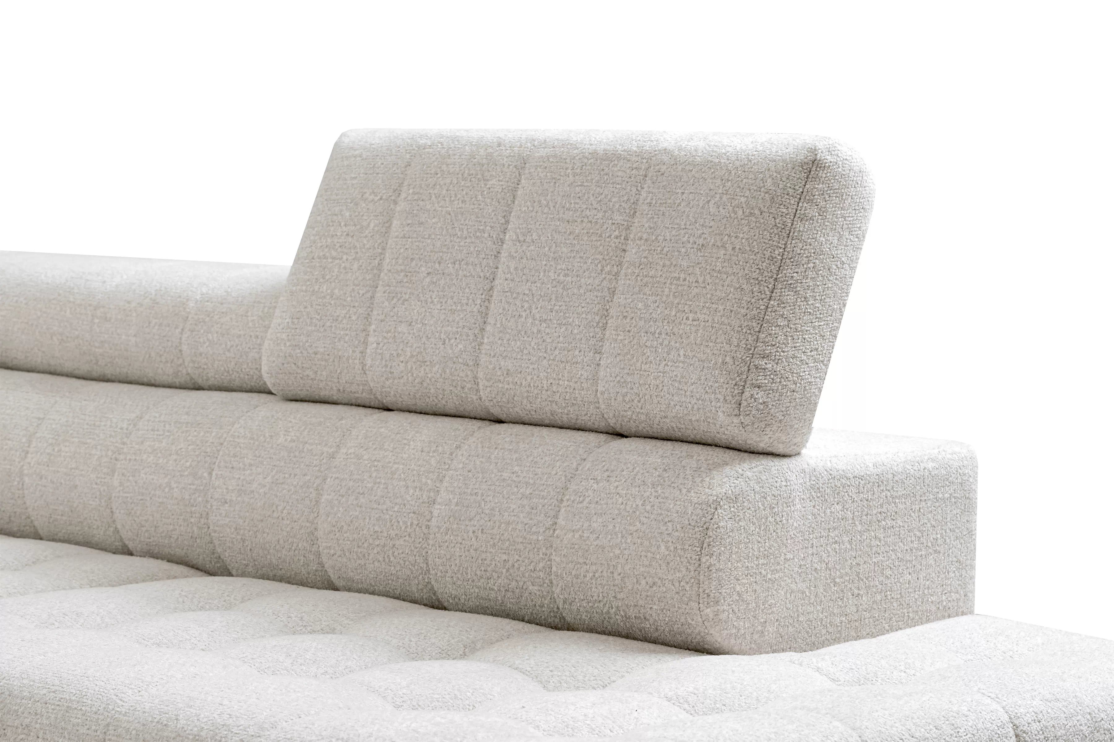 Rozkládací rohová sedací souprava Nardo L pravá - béžová Taro 04 Rohová sedací souprava Nardo L rozkládací pravá - béžová šenil latwoczyszczacy Taro 04 