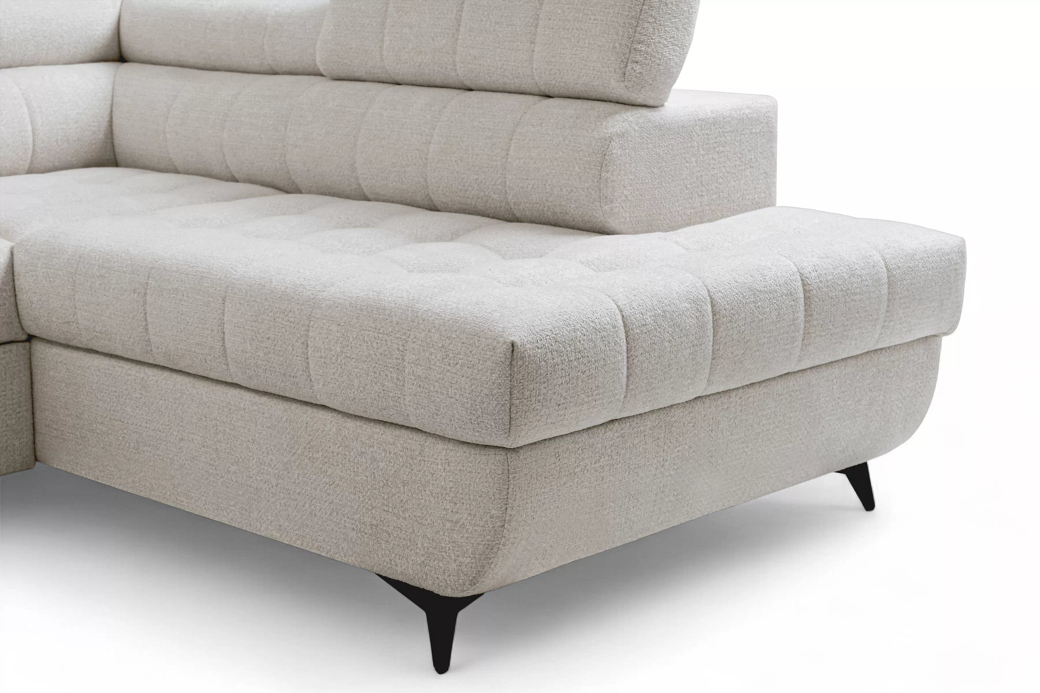 Rozkládací rohová sedací souprava Nardo L pravá - béžová Taro 04 Rohová sedací souprava Nardo L rozkládací pravá - béžová šenil latwoczyszczacy Taro 04 