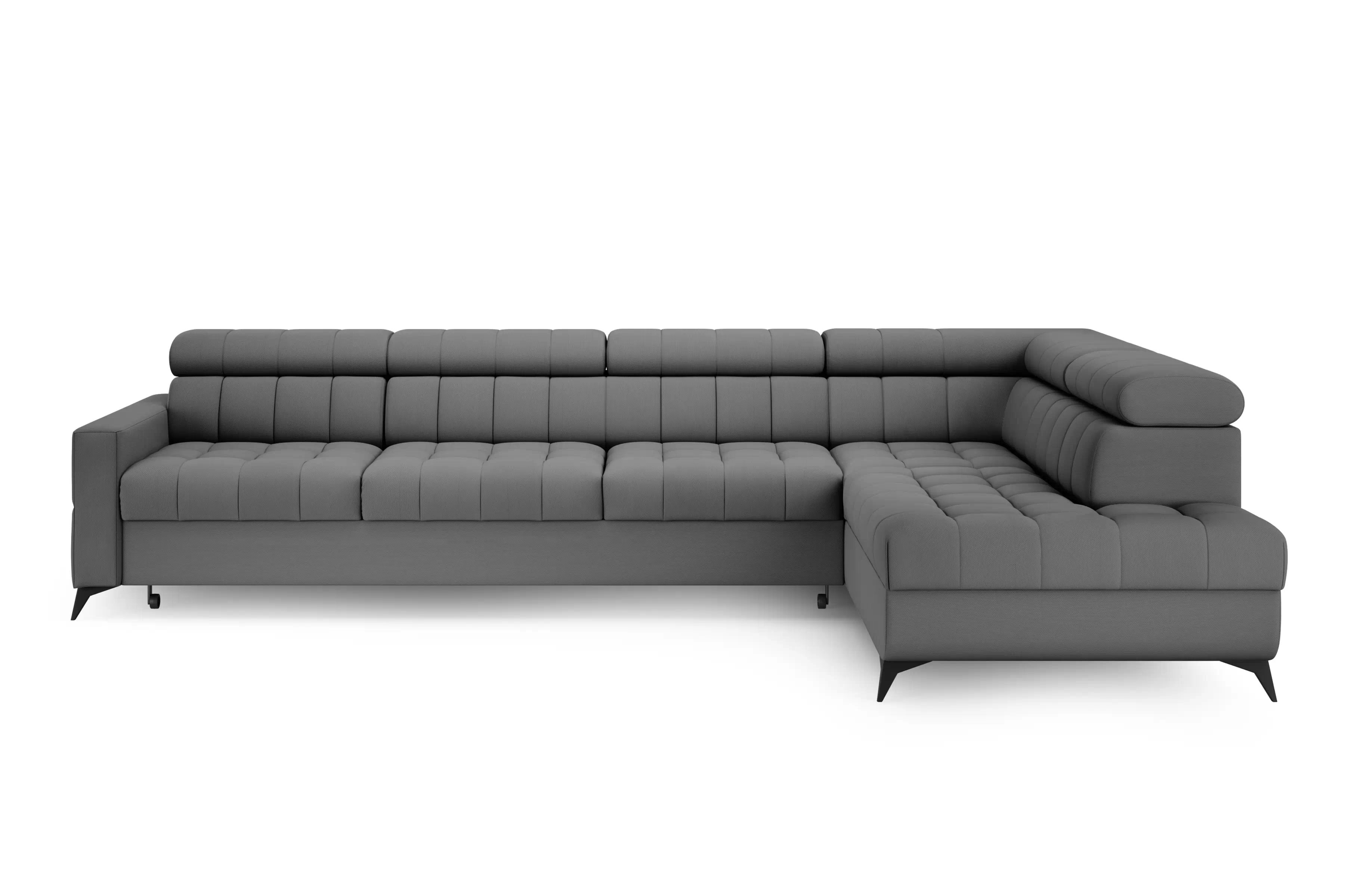 Rozkladacia rohová sedacia súprava Nardo Maxi pravá - sivý plyš Pretty 17 Rohová sedacia súprava Nardo Maxi s funkciou spánku pravá strana - šedý plusz Pretty 17