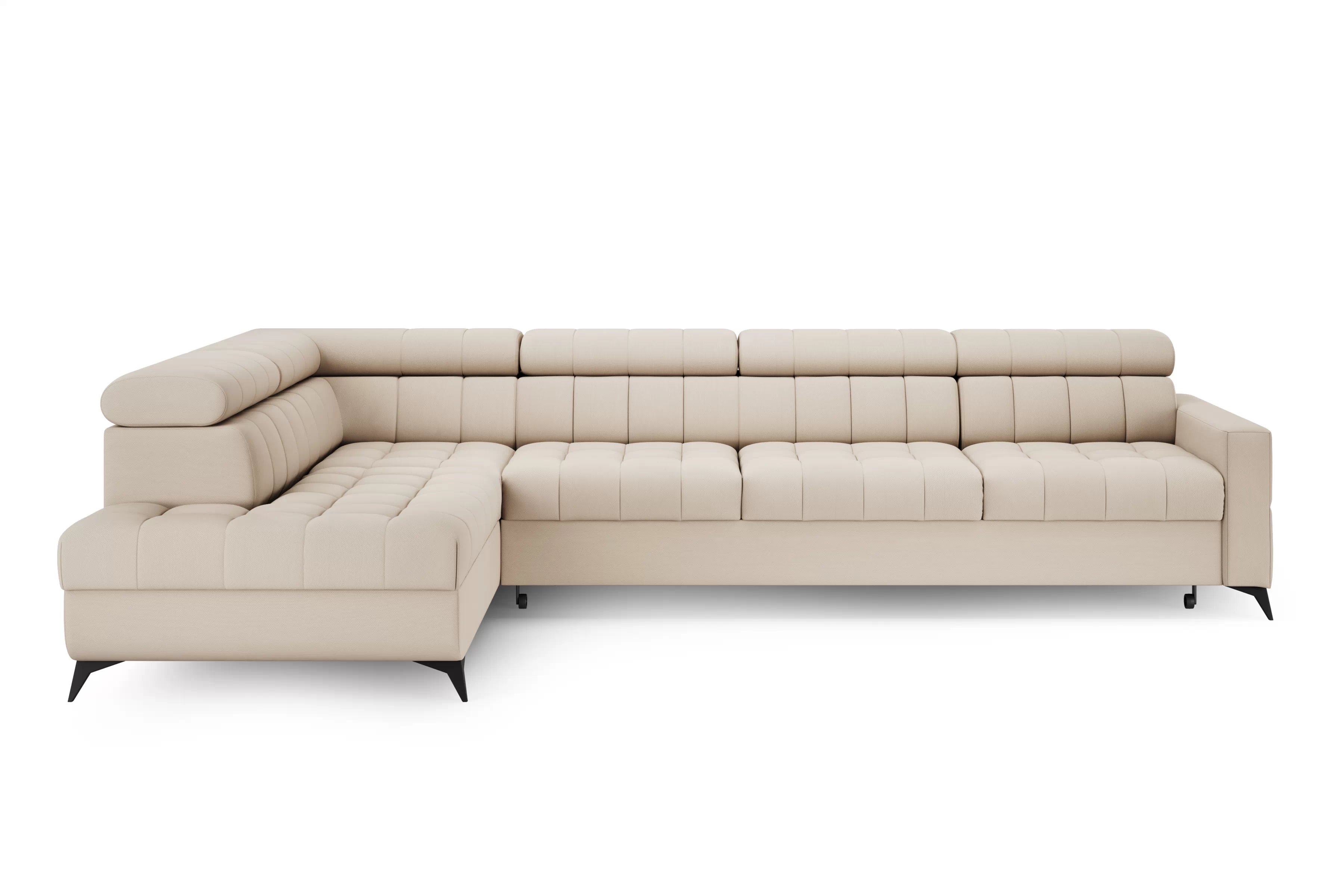 Rozkladacia rohová sedacia súprava Nardo Maxi ľavá - béžový plyš Pretty 03 Rohová sedacia súprava Nardo Maxi s funkciou spánku Ľavá strana - béžový plusz Pretty 03 