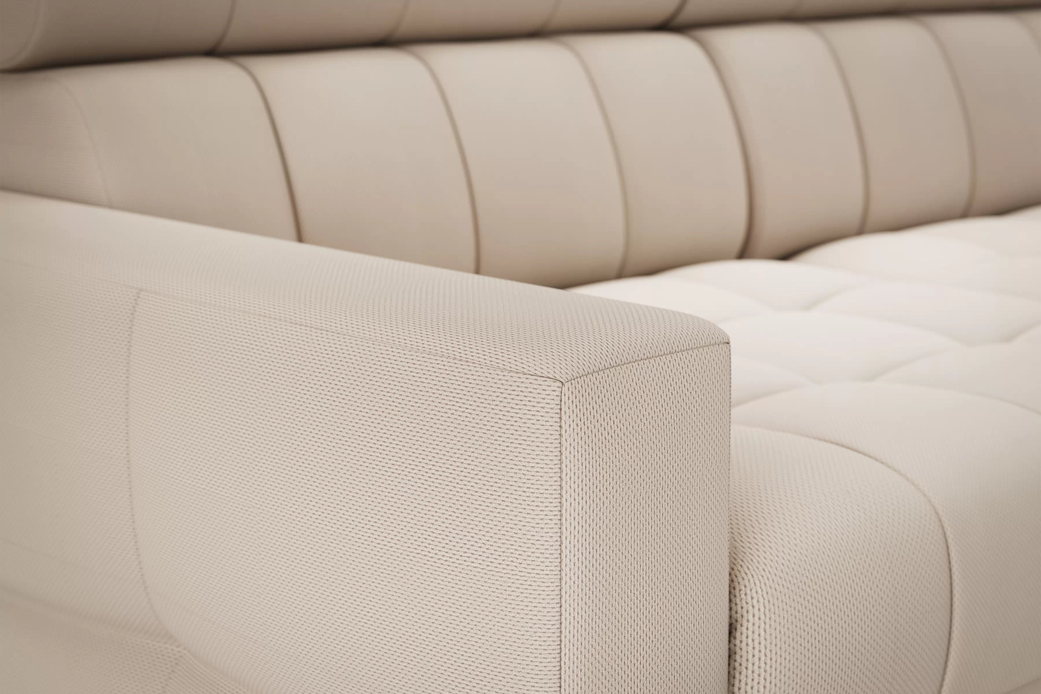 Rozkladacia rohová sedacia súprava Nardo Maxi ľavá - béžový plyš Pretty 03 Rohová sedacia súprava Nardo Maxi s funkciou spánku Ľavá strana - béžový plusz Pretty 03 