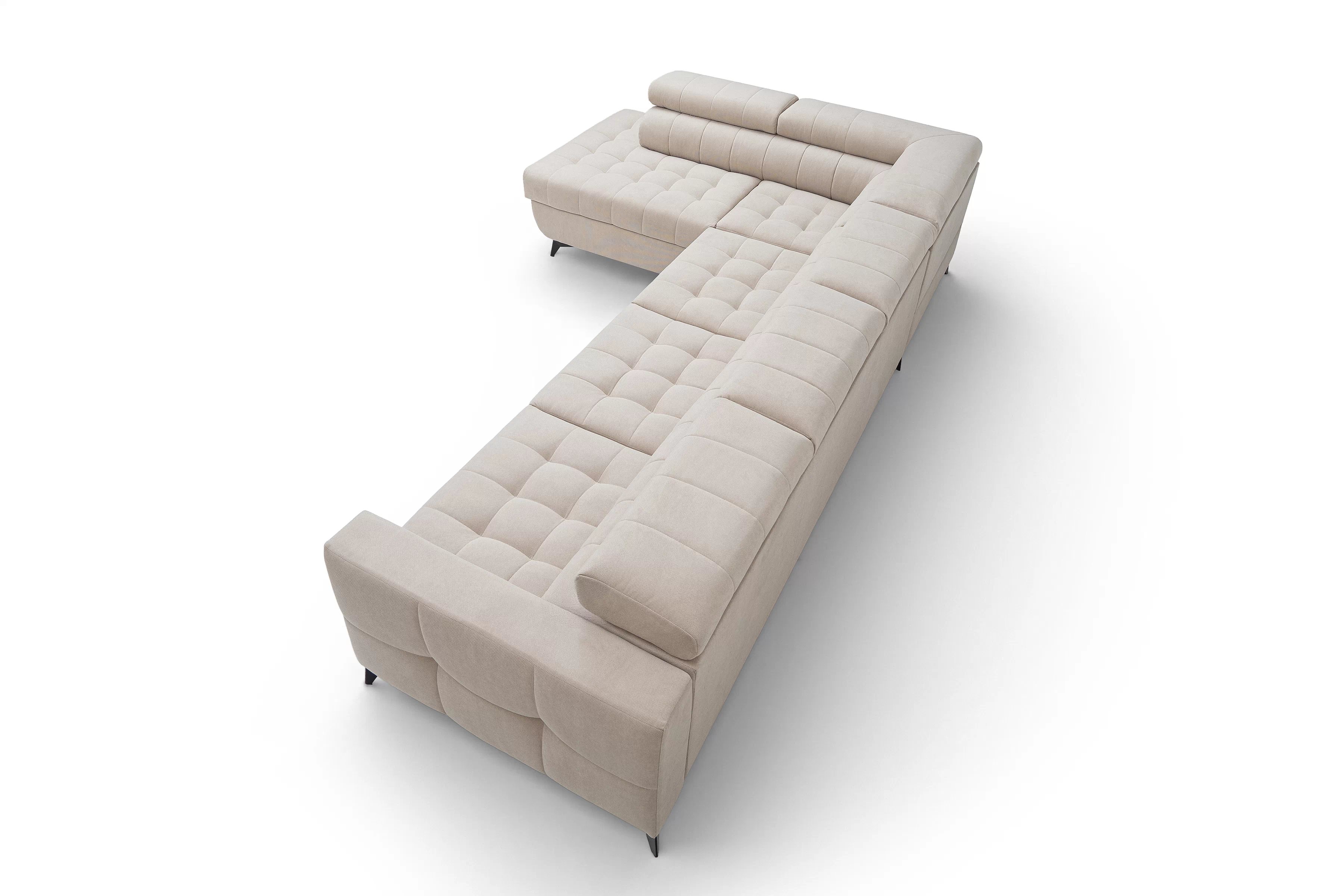 Rohová sedačka Nardo Maxi s funkciou spania ľavá - béžový plyš Pretty 03 Rohová sedacia súprava Nardo Maxi s funkciou spánku Ľavá strana - béžový plusz Pretty 03