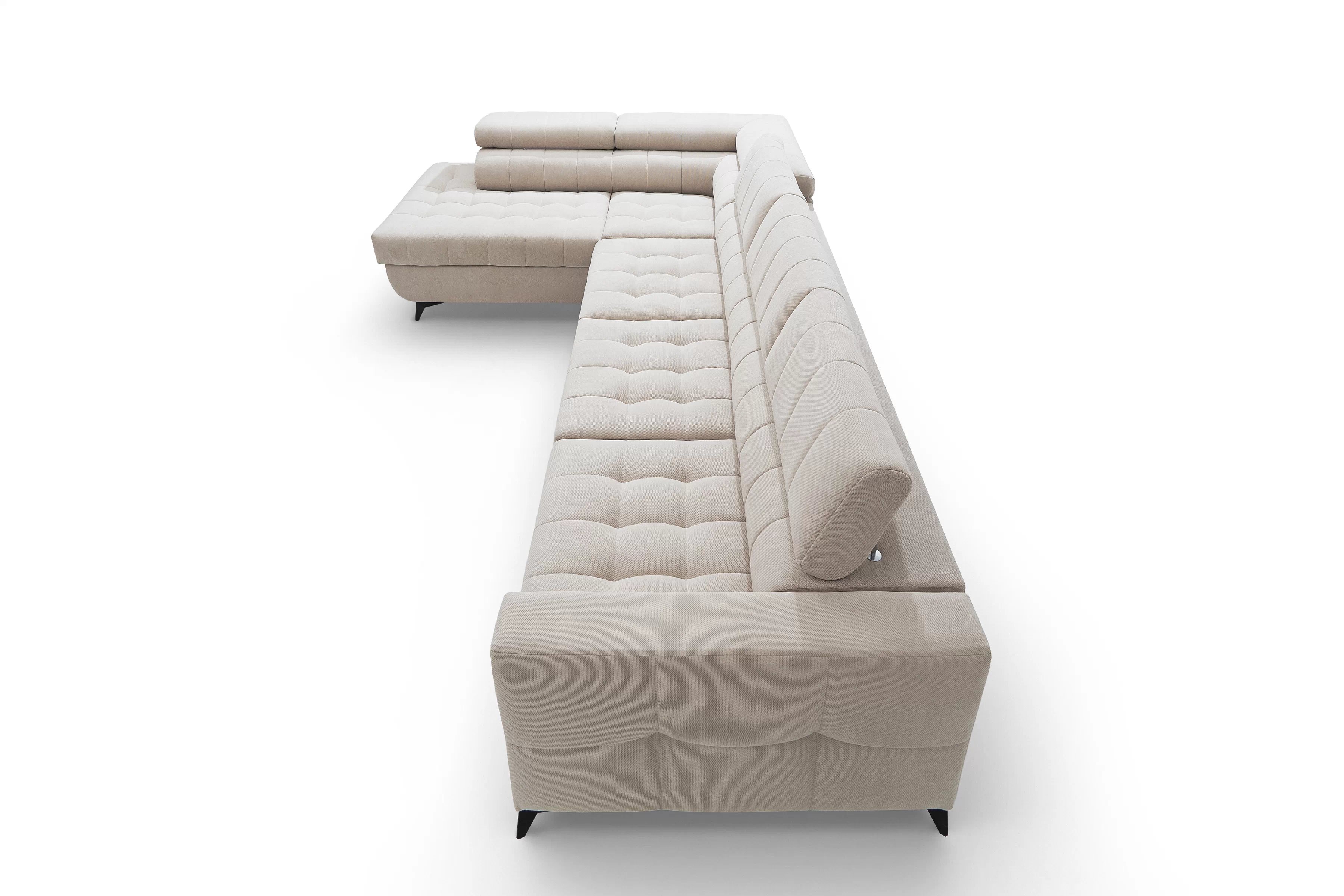 Rohová sedačka Nardo Maxi s funkciou spania ľavá - béžový plyš Pretty 03 Rohová sedacia súprava Nardo Maxi s funkciou spánku Ľavá strana - béžový plusz Pretty 03