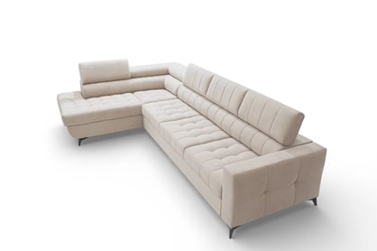 Rohová sedačka Nardo Maxi s funkciou spania ľavá - béžový plyš Pretty 03 Rohová sedacia súprava Nardo Maxi s funkciou spánku Ľavá strana - béžový plusz Pretty 03