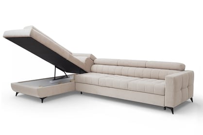 Rohová sedačka Nardo Maxi s funkciou spania ľavá - béžový plyš Pretty 03 Rohová sedacia súprava Nardo Maxi s funkciou spánku Ľavá strana - béžový plusz Pretty 03