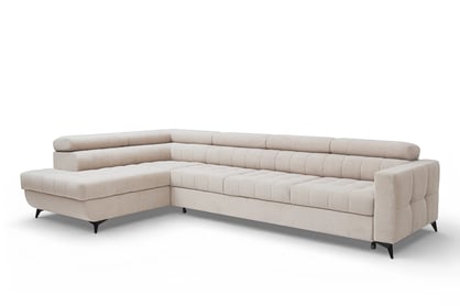 Rohová sedačka Nardo Maxi s funkciou spania ľavá - béžový plyš Pretty 03 Rohová sedacia súprava Nardo Maxi s funkciou spánku Ľavá strana - béžový plusz Pretty 03