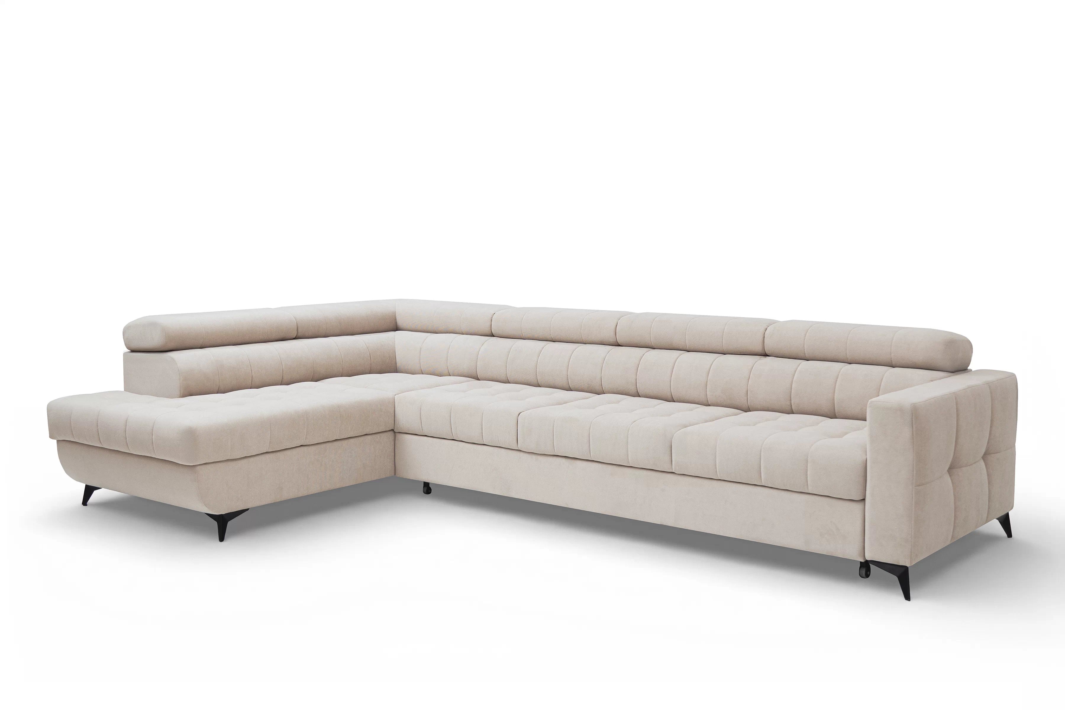 Rohová sedačka Nardo Maxi s funkciou spania ľavá - béžový plyš Pretty 03 Rohová sedacia súprava Nardo Maxi s funkciou spánku Ľavá strana - béžový plusz Pretty 03