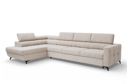 Rohová sedačka Nardo Maxi s funkciou spania ľavá - béžový plyš Pretty 03 Rohová sedacia súprava Nardo Maxi s funkciou spánku Ľavá strana - béžový plusz Pretty 03