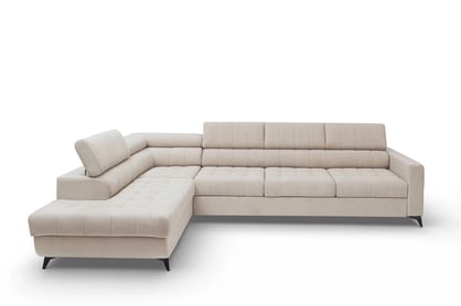 Rohová sedačka Nardo Maxi s funkciou spania ľavá - béžový plyš Pretty 03 Rohová sedacia súprava Nardo Maxi s funkciou spánku Ľavá strana - béžový plusz Pretty 03