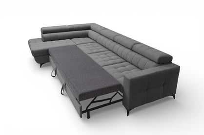 Rohová sedačka Nardo Maxi s funkciou spania ľavá - sivý plyš Pretty 17 Rohová sedacia súprava Nardo Maxi s funkciou spánku Ľavá strana - šedý plusz Pretty 17